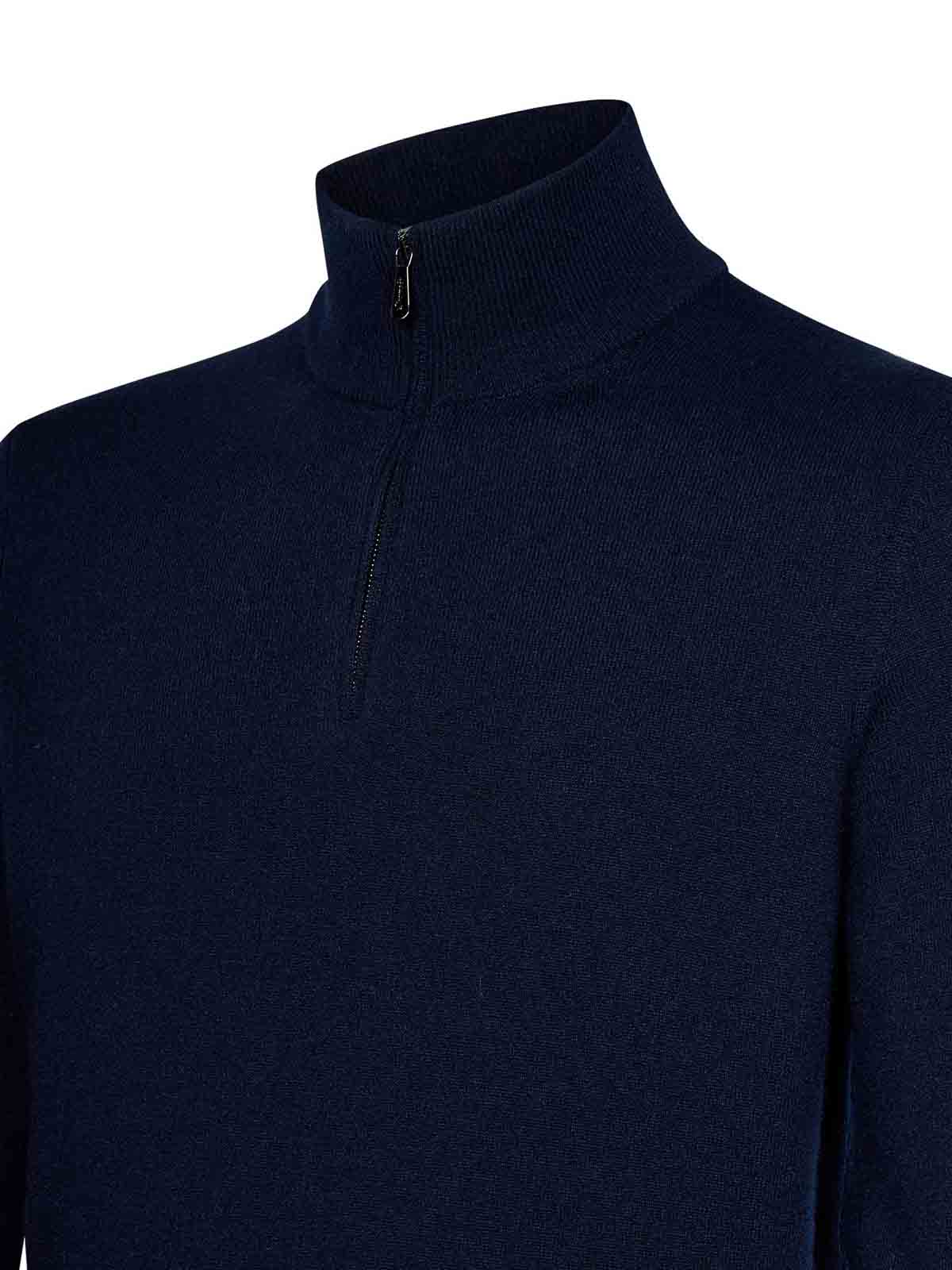 Shop Drumohr Navy Blue Cashmere Knit Turtleneck Sweater Wi