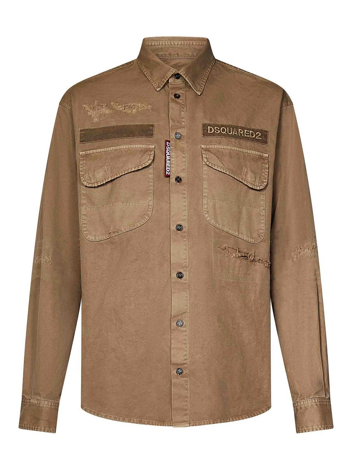 Shop Dsquared2 Ranger Relaxed Fit Shirt In Beige