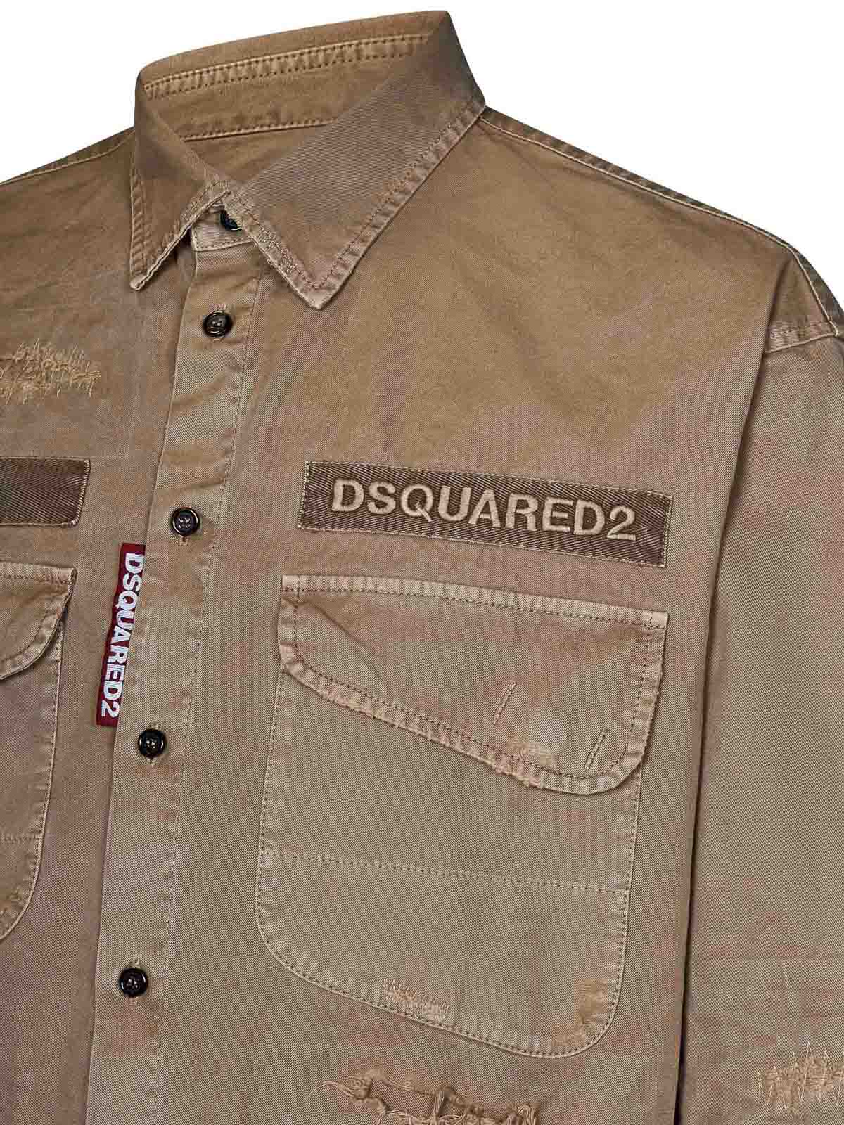 Shop Dsquared2 Ranger Relaxed Fit Shirt In Beige