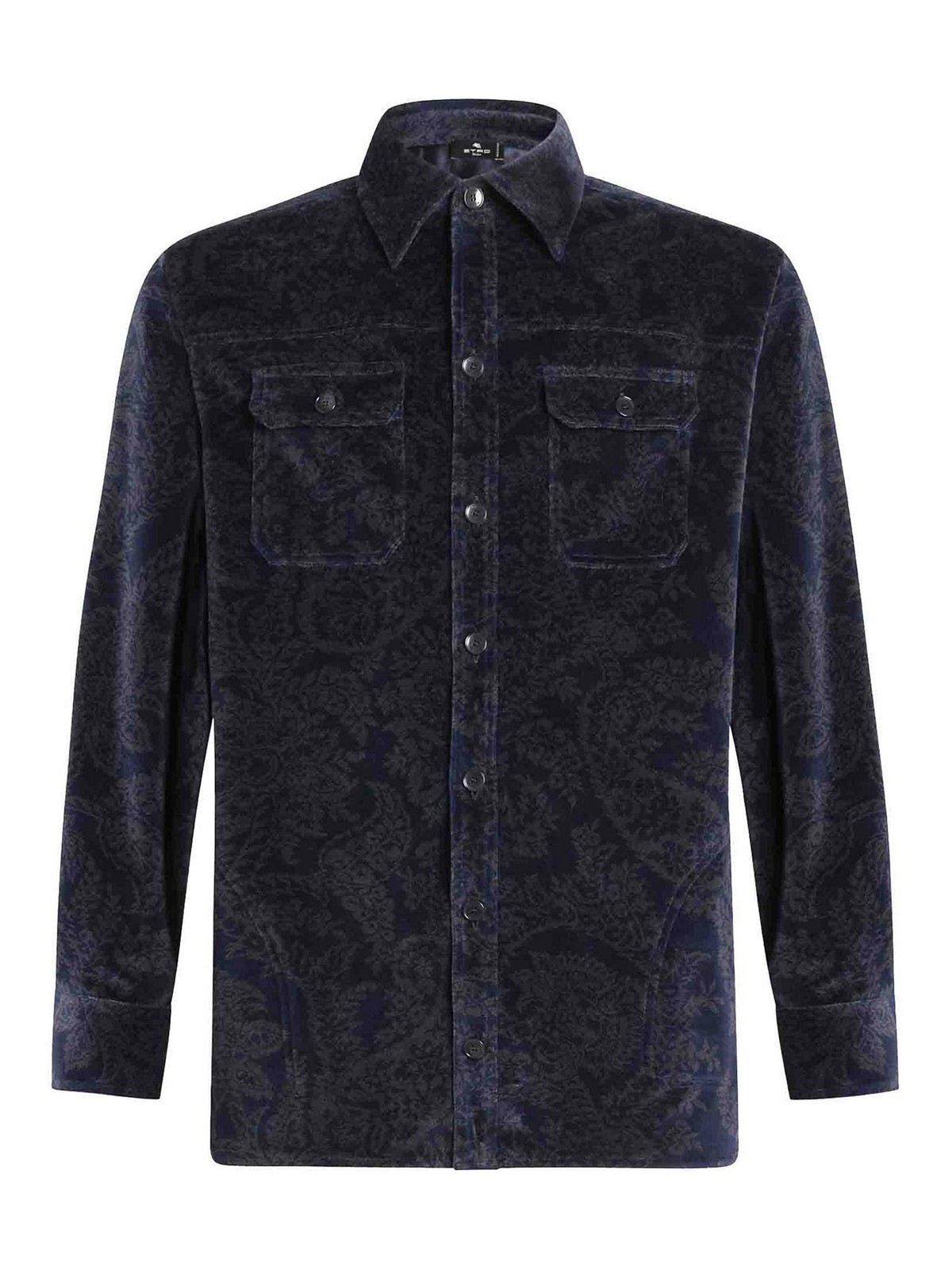 Shop Etro Blue Overshirt