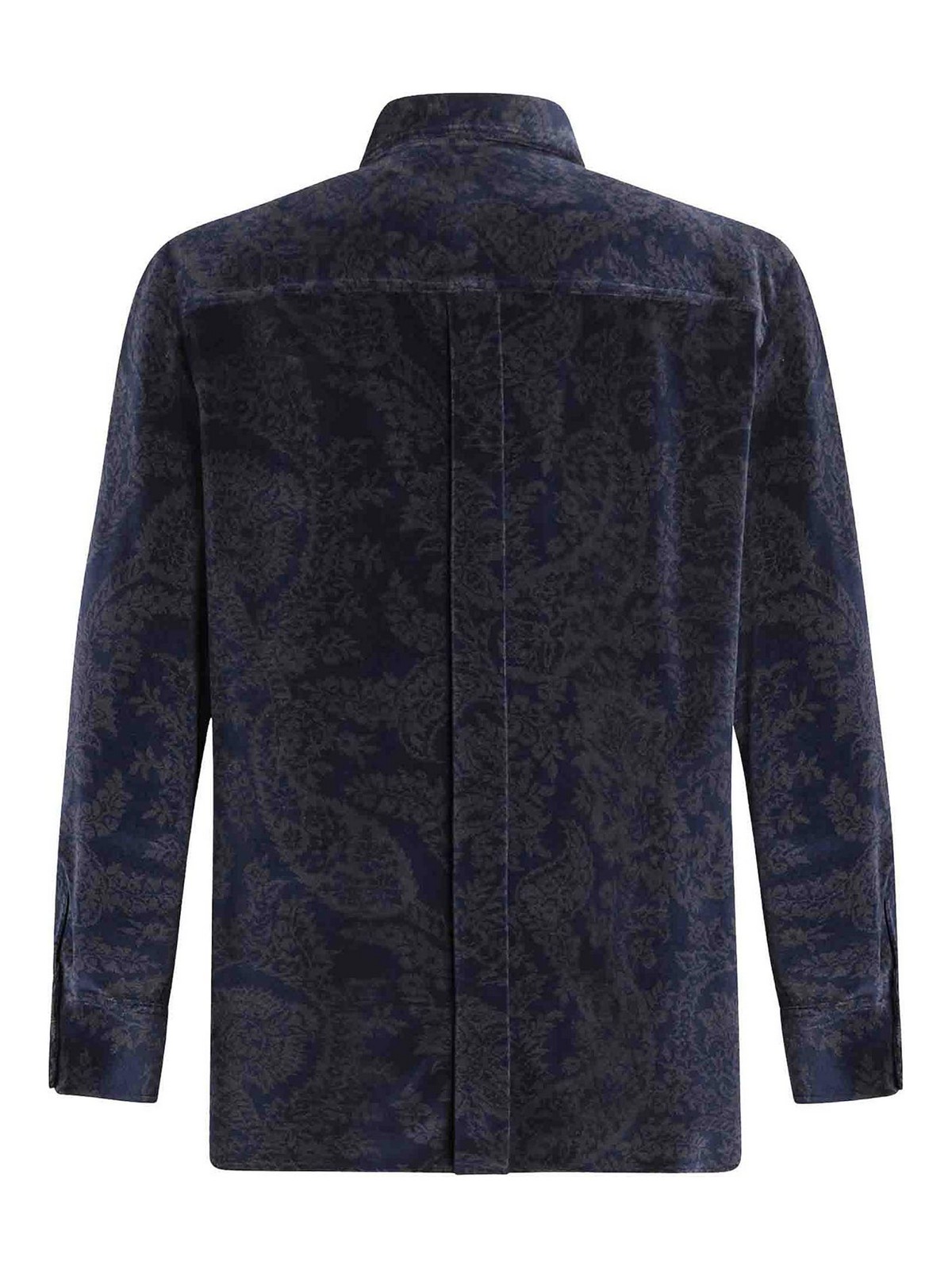 Shop Etro Blue Overshirt