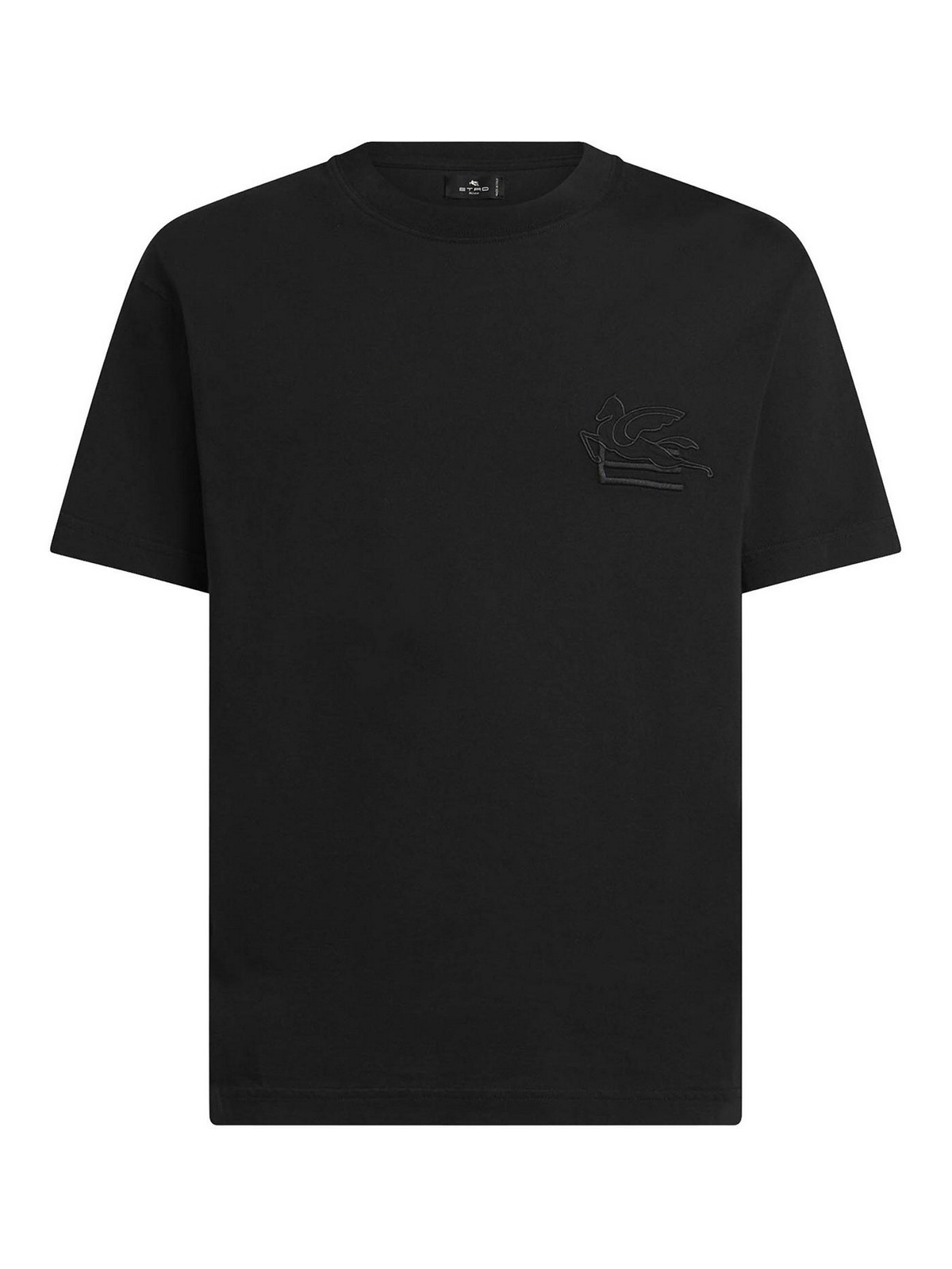 Shop Etro Black Cotton Jersey T-shirt