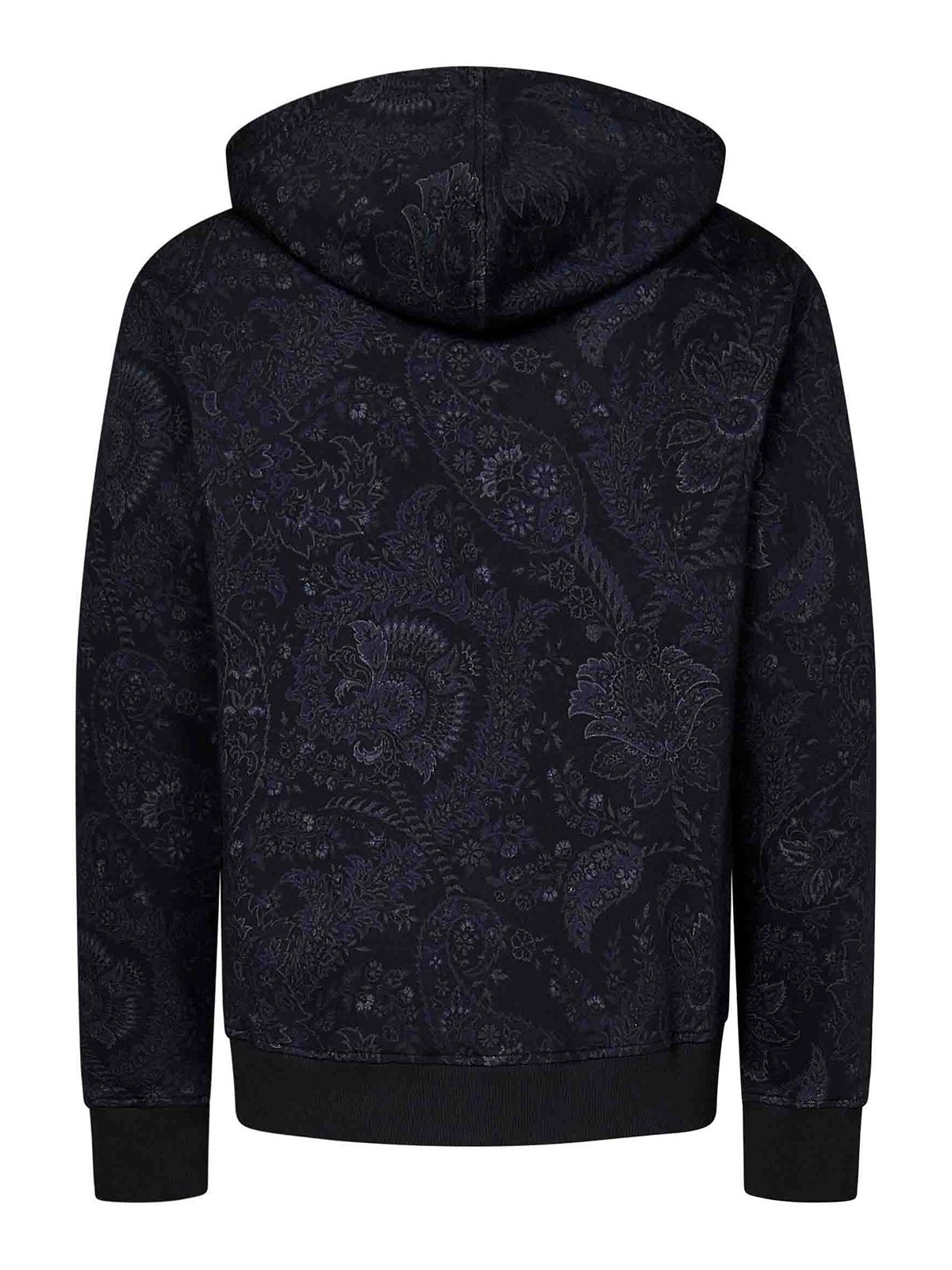 Shop Etro Navy Blue Cotton Zip-up Hoodie