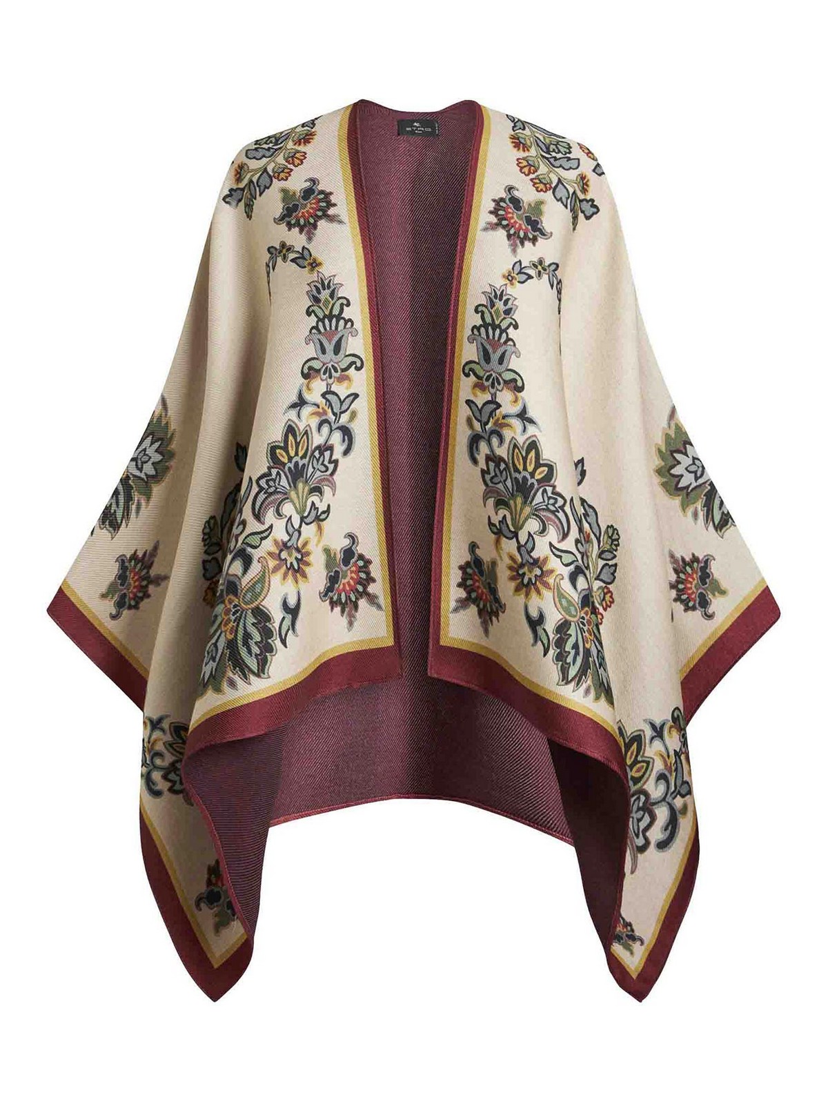 Shop Etro Beige Wool Blend Cape