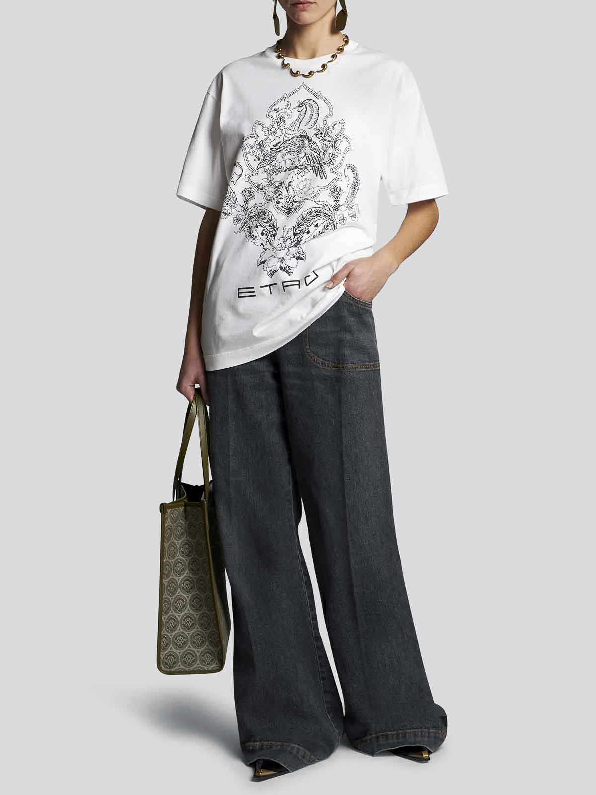 Shop Etro Oversized T-shirt In White