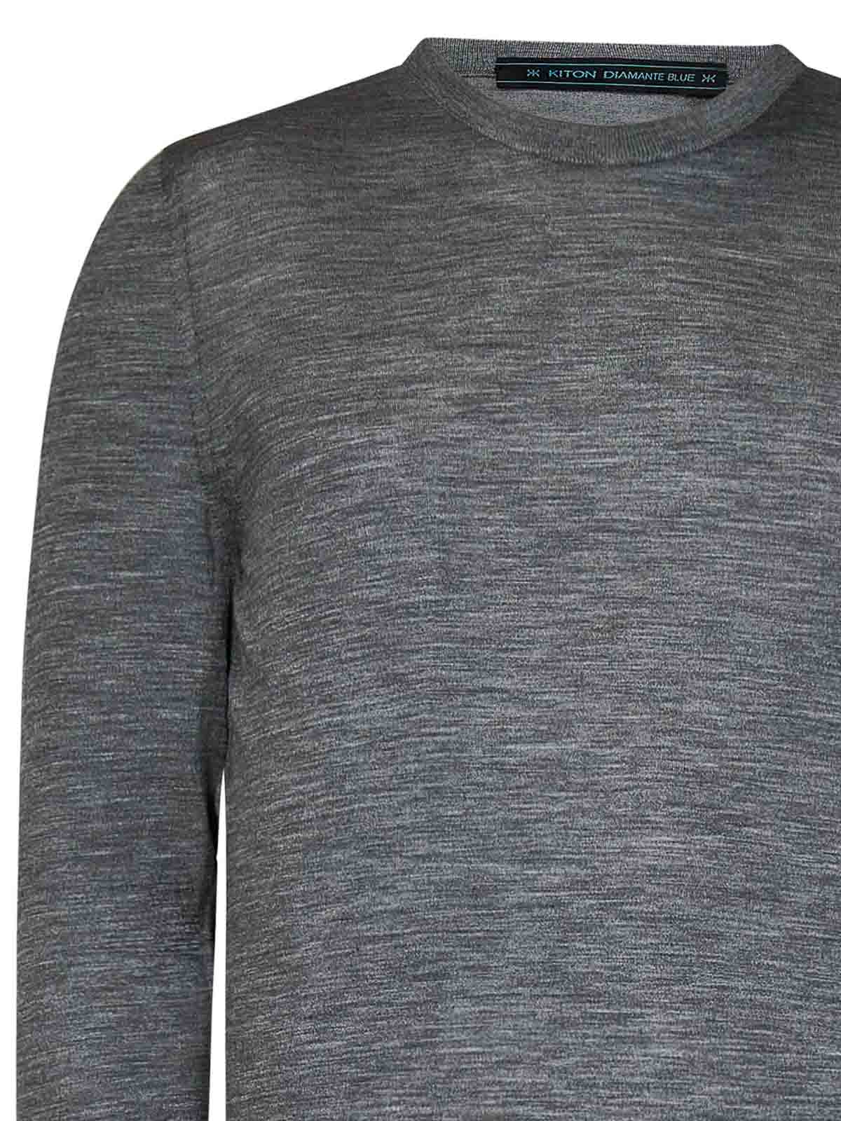 Shop Kiton Crew Necks In Grey