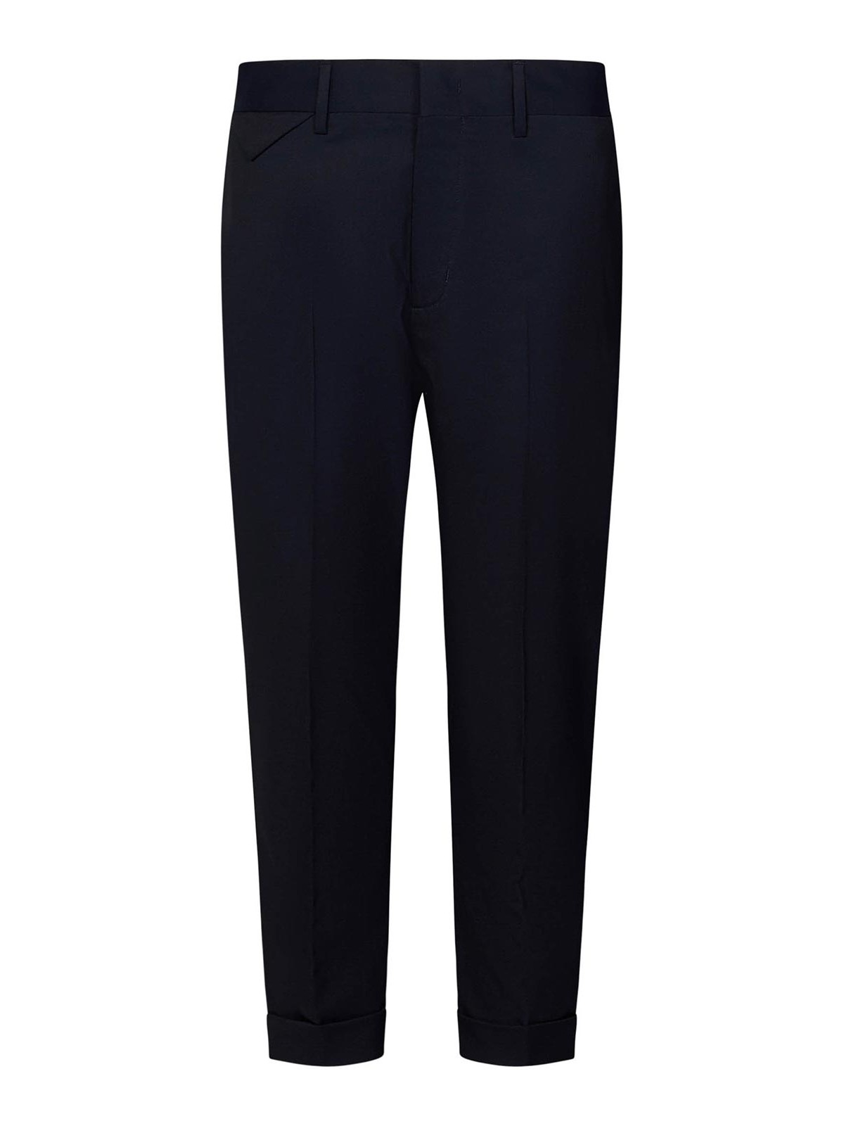 Shop Low Brand Cooper T17 Cropped Slim Fit Trousers In Blue