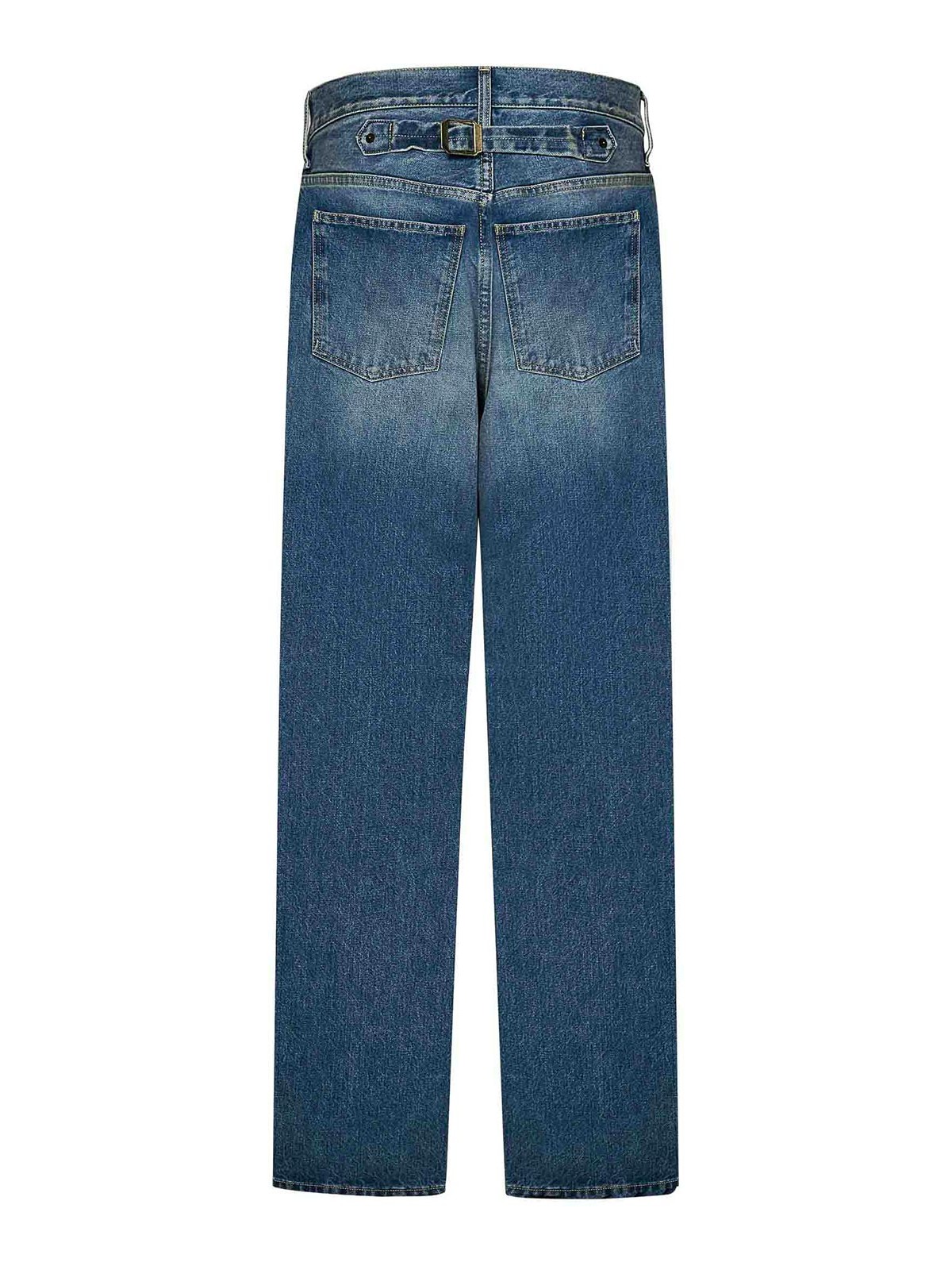 Shop Maison Margiela Straight Leg Jeans In Blue