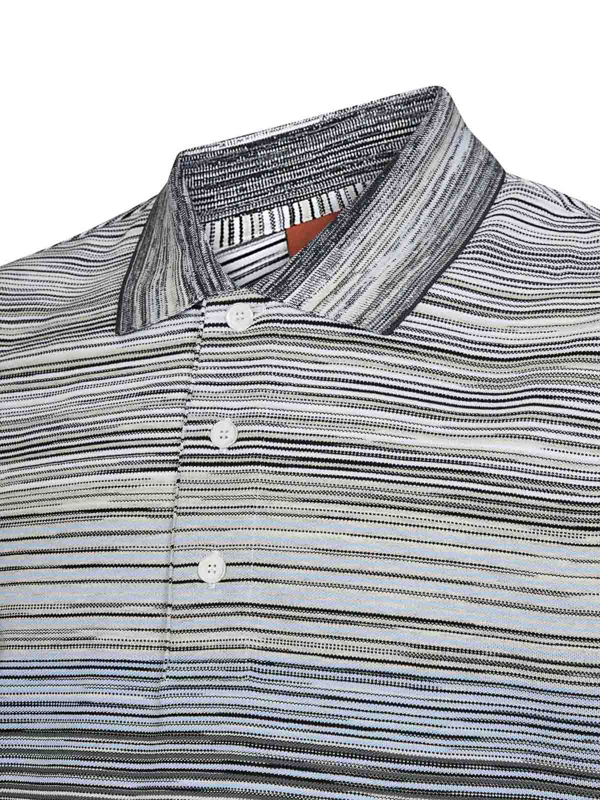 Shop Missoni Grey Short-sleeved Polo Shirt