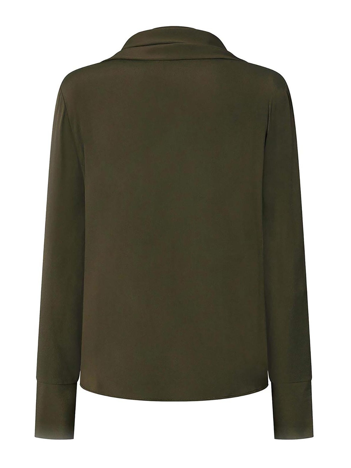 Shop Pinko Beech Green Silk Blend Blouse