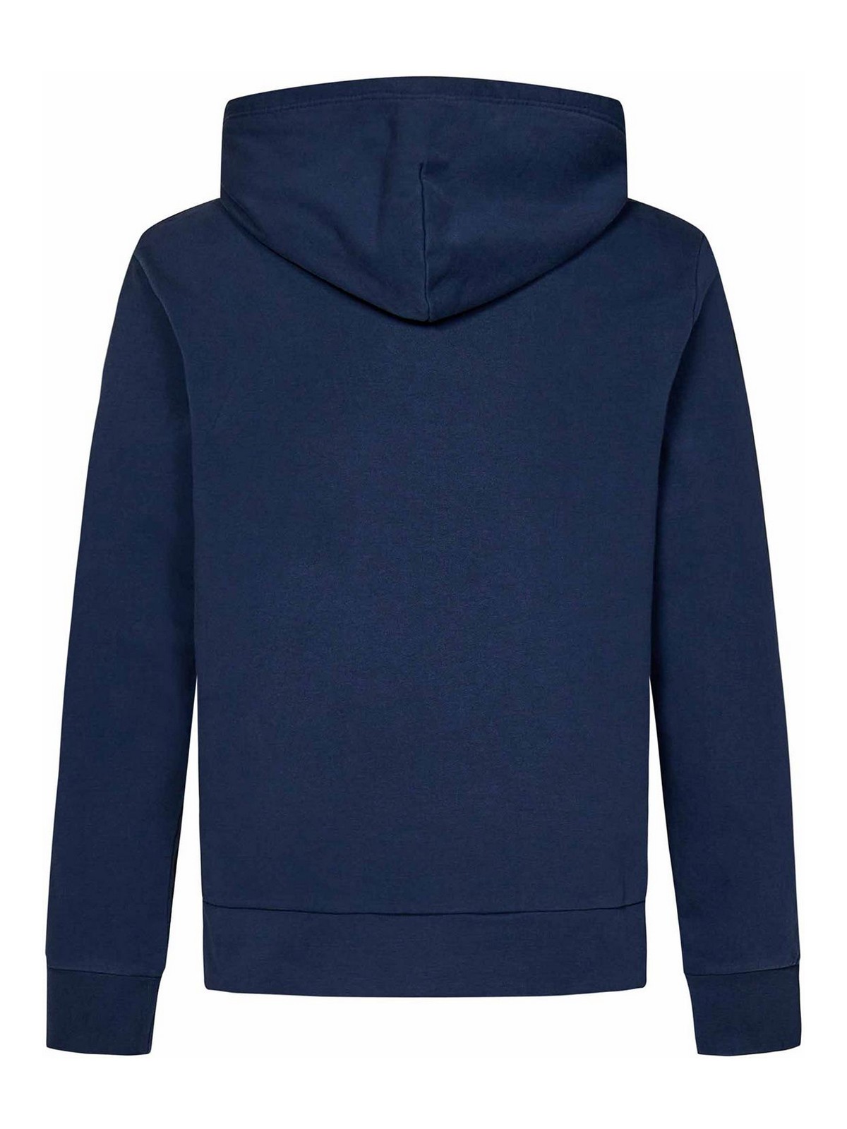 Shop Polo Ralph Lauren Navy Blue Loopback Cotton Hoodie