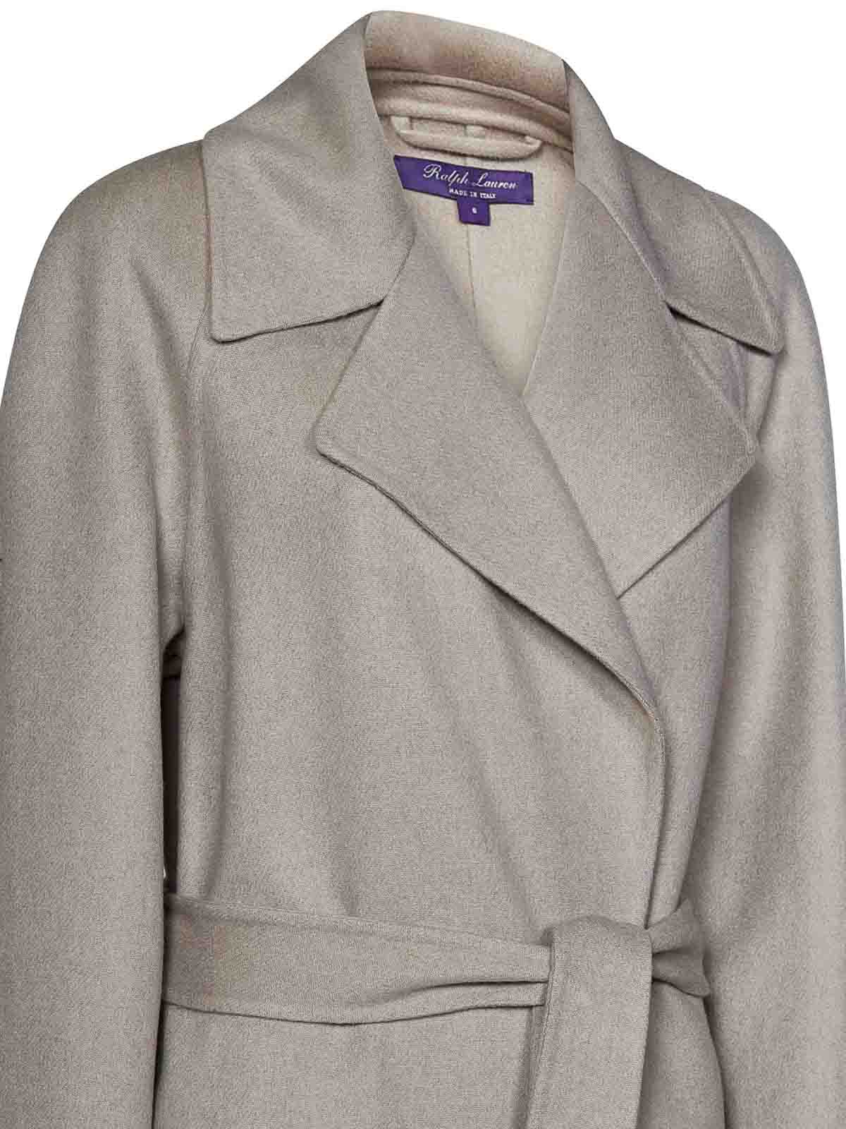 Shop Ralph Lauren Leonarda Oversized Wrap Coat In Beige