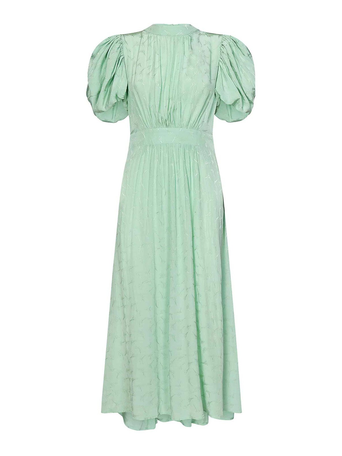 Shop Rotate Birger Christensen Aqua Green Jacquard Viscose Midi Dress