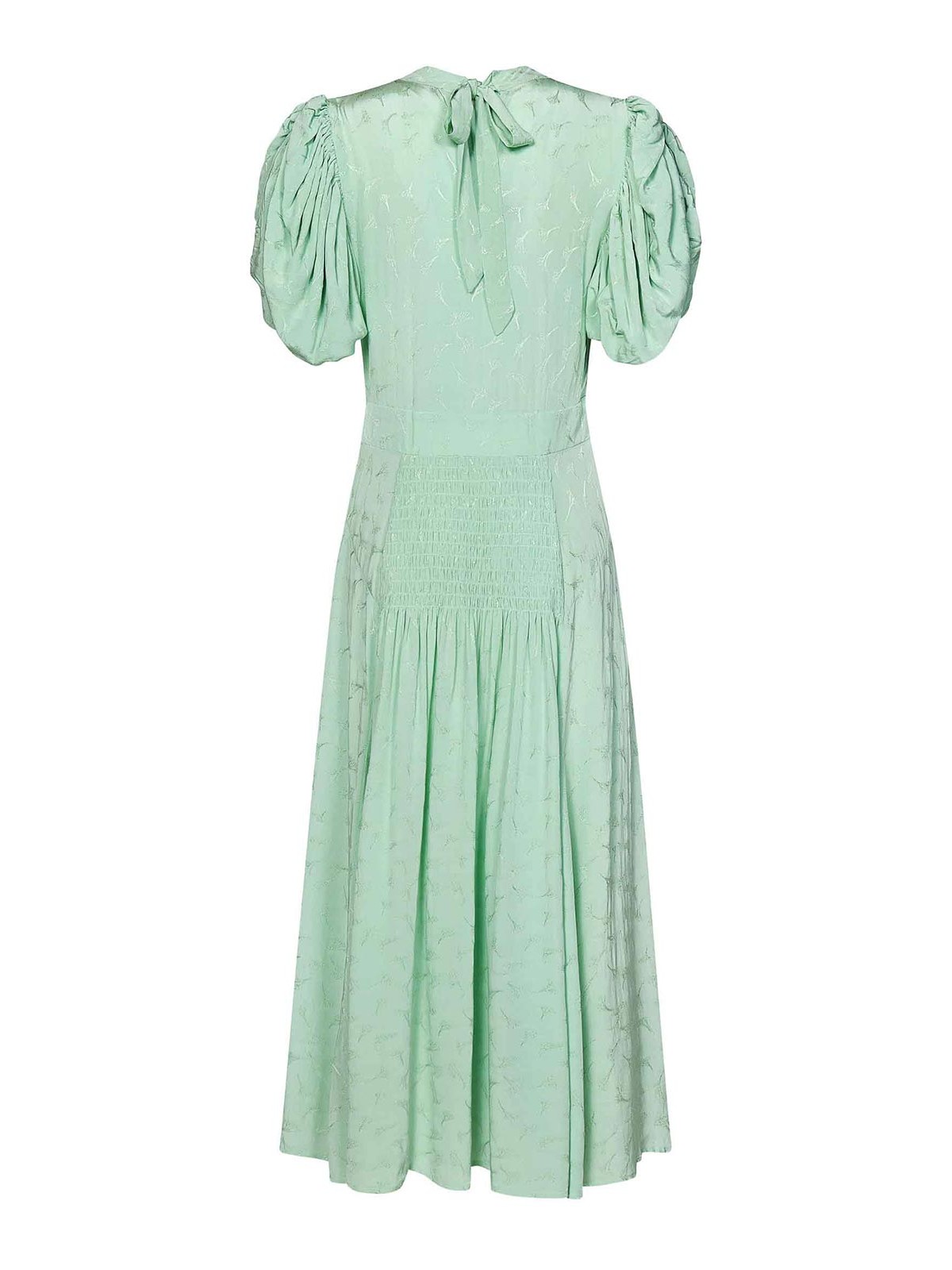 Shop Rotate Birger Christensen Aqua Green Jacquard Viscose Midi Dress