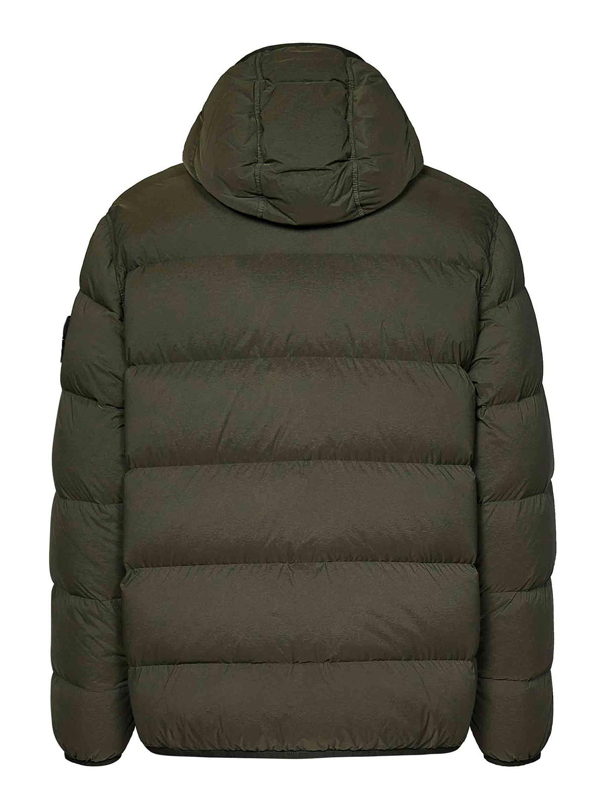 Shop Stone Island Musk Green Lightweight Stretch Nylon Hooded J