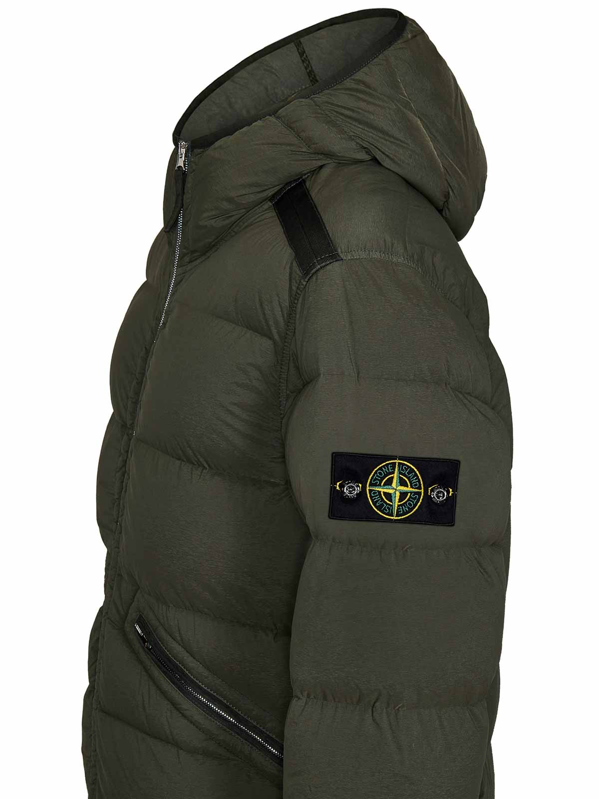 STONE ISLAND MUSK GREEN LIGHTWEIGHT STRETCH NYLON HOODED J 