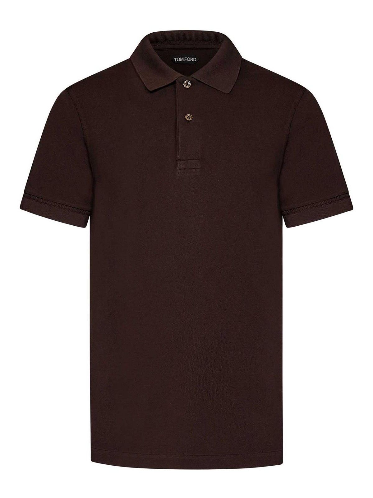 Shop Tom Ford Classic Brown Cotton Polo