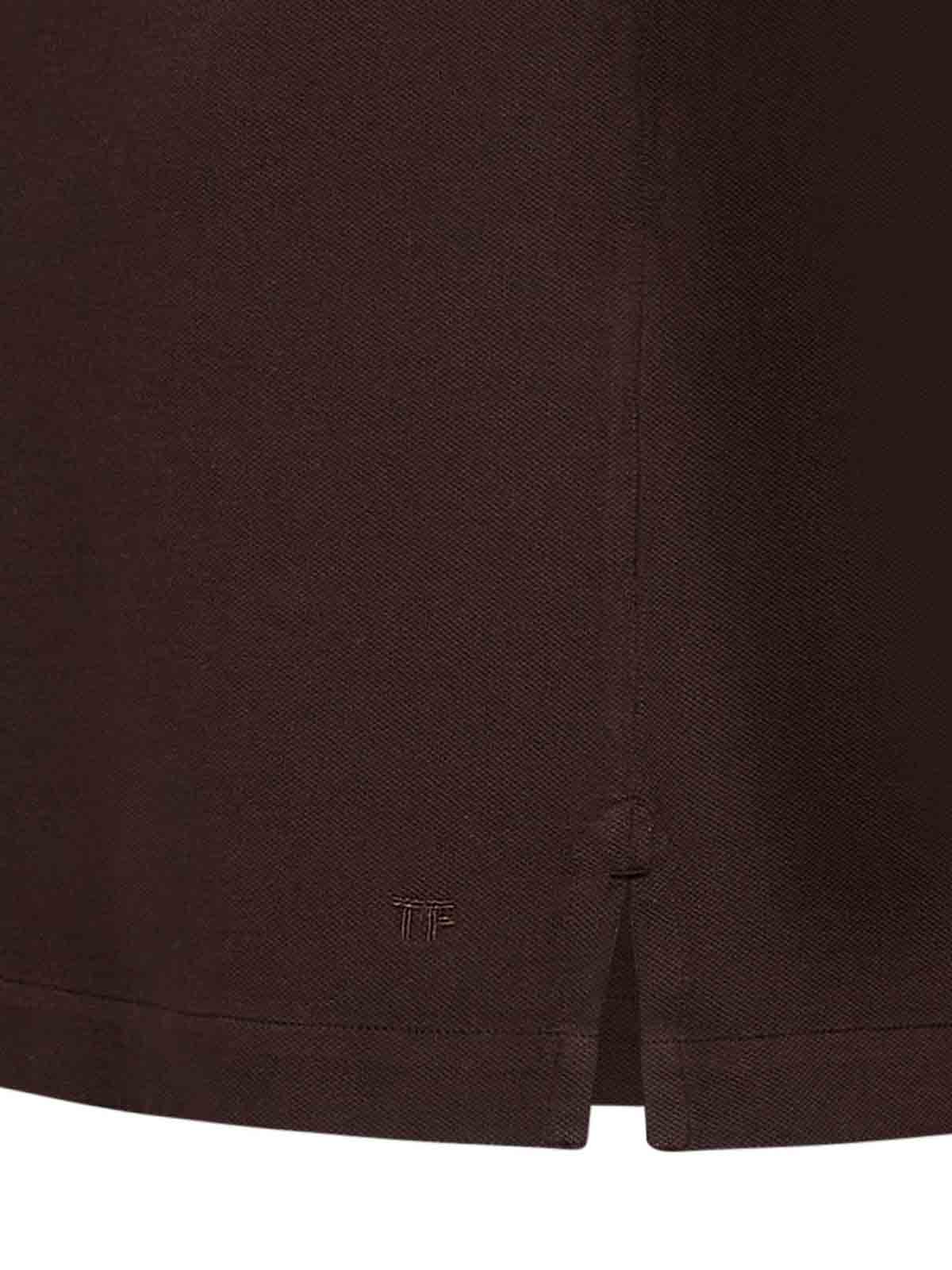 Shop Tom Ford Classic Brown Cotton Polo