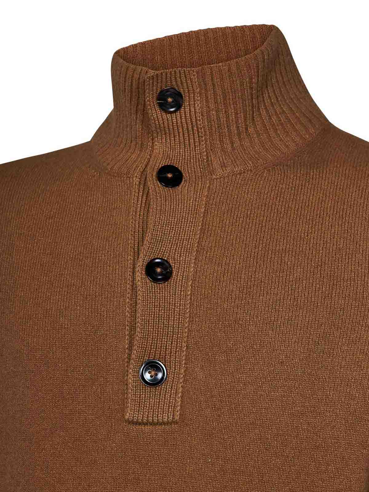 Shop Tom Ford Tobacco-colored Wool And Cashmere Turtleneck In Brown