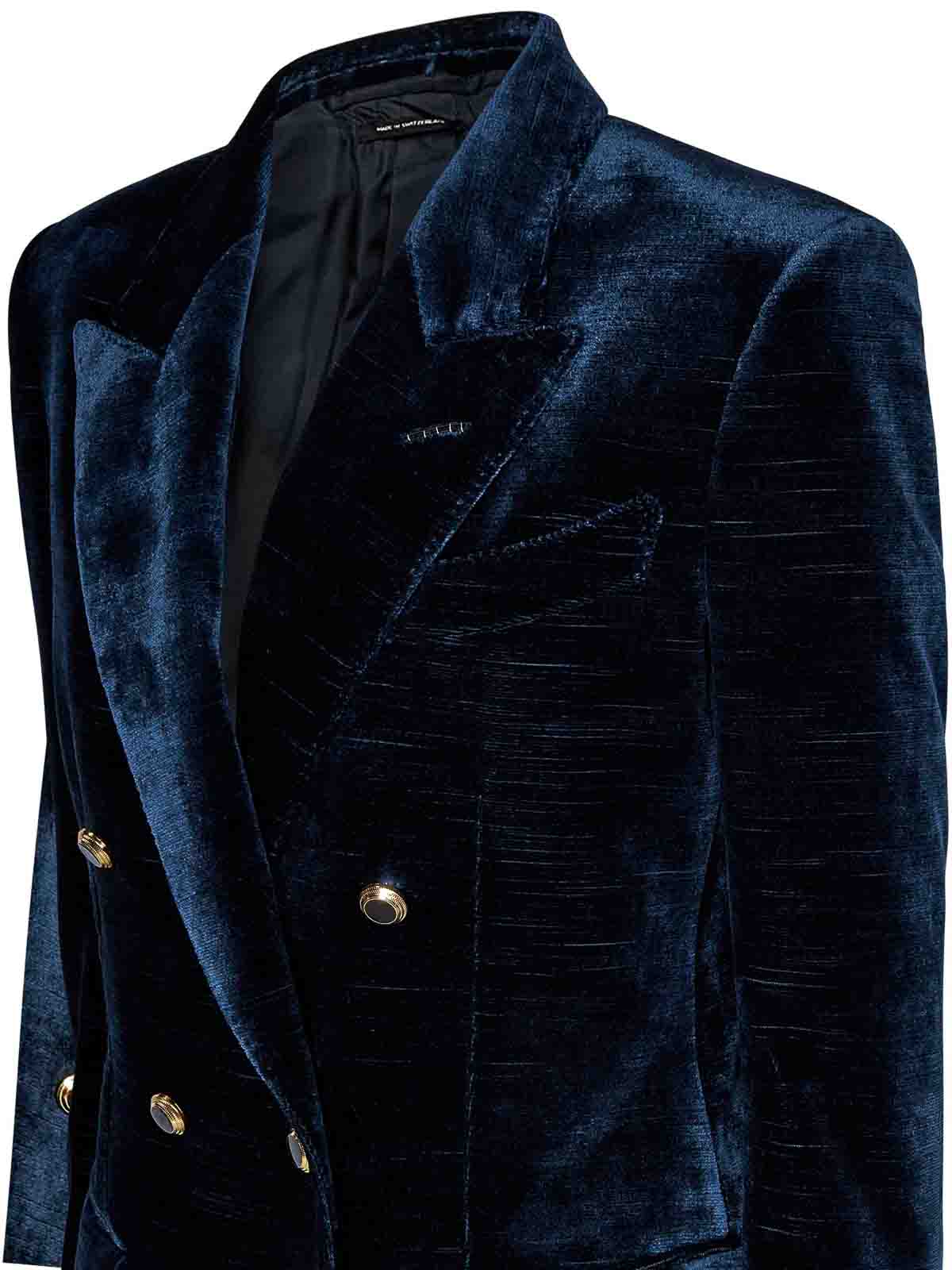 Shop Tom Ford Double-breasted Blazer In Blue