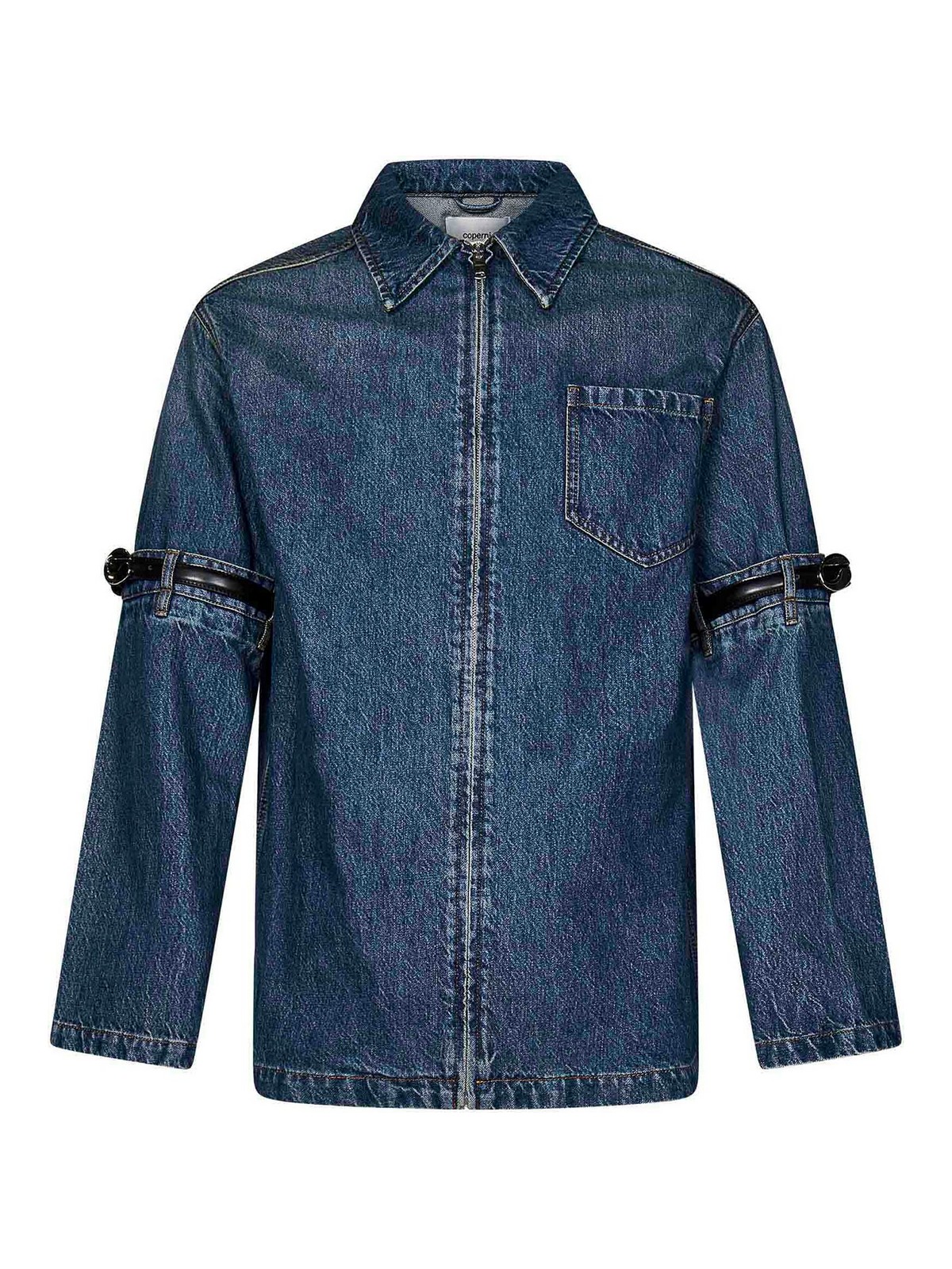 Shop Coperni Blue Cotton Denim Jacket