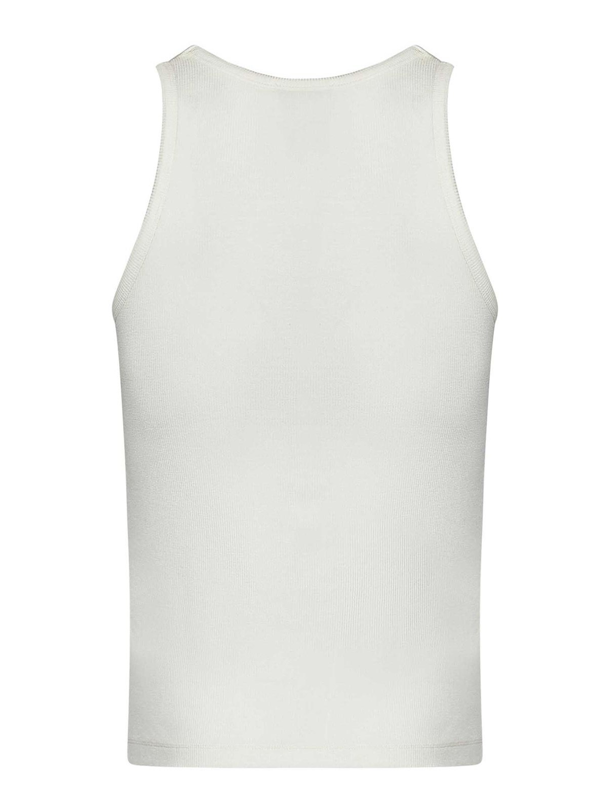 Shop Coperni White Ribbed Stretch Viscose Tank Top