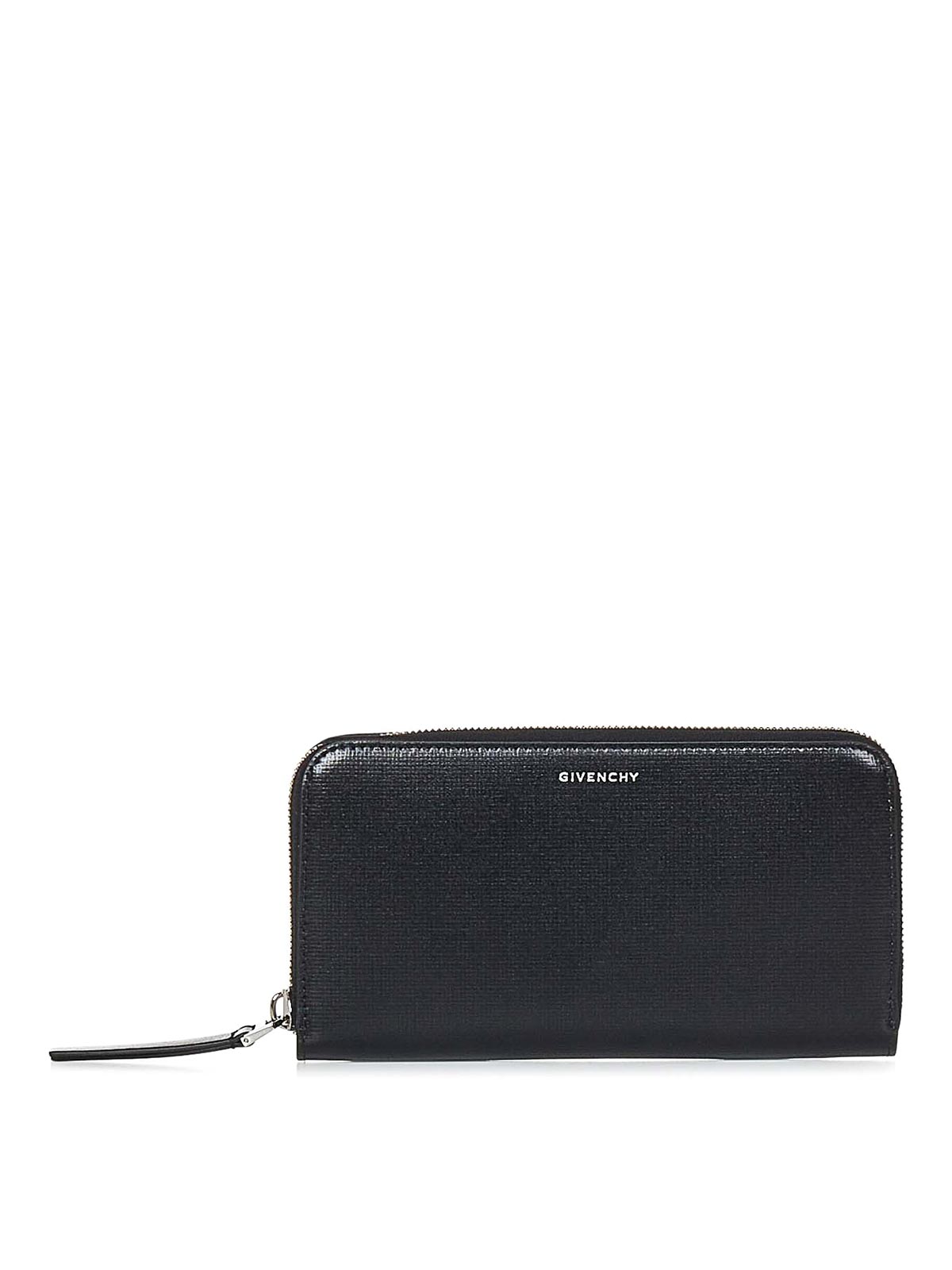 Shop Givenchy Black Calfskin Zip Around Wallet