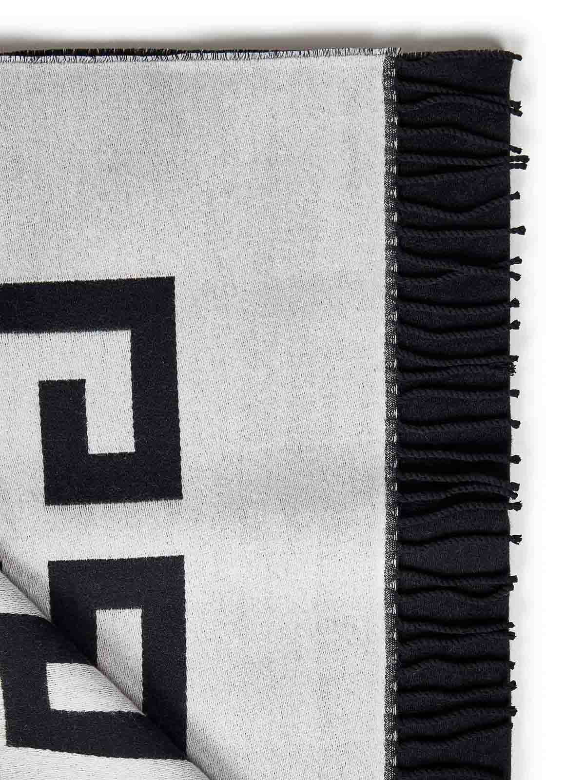 Shop Givenchy Two-tone Black And White Virgin Wool 4g Scarf