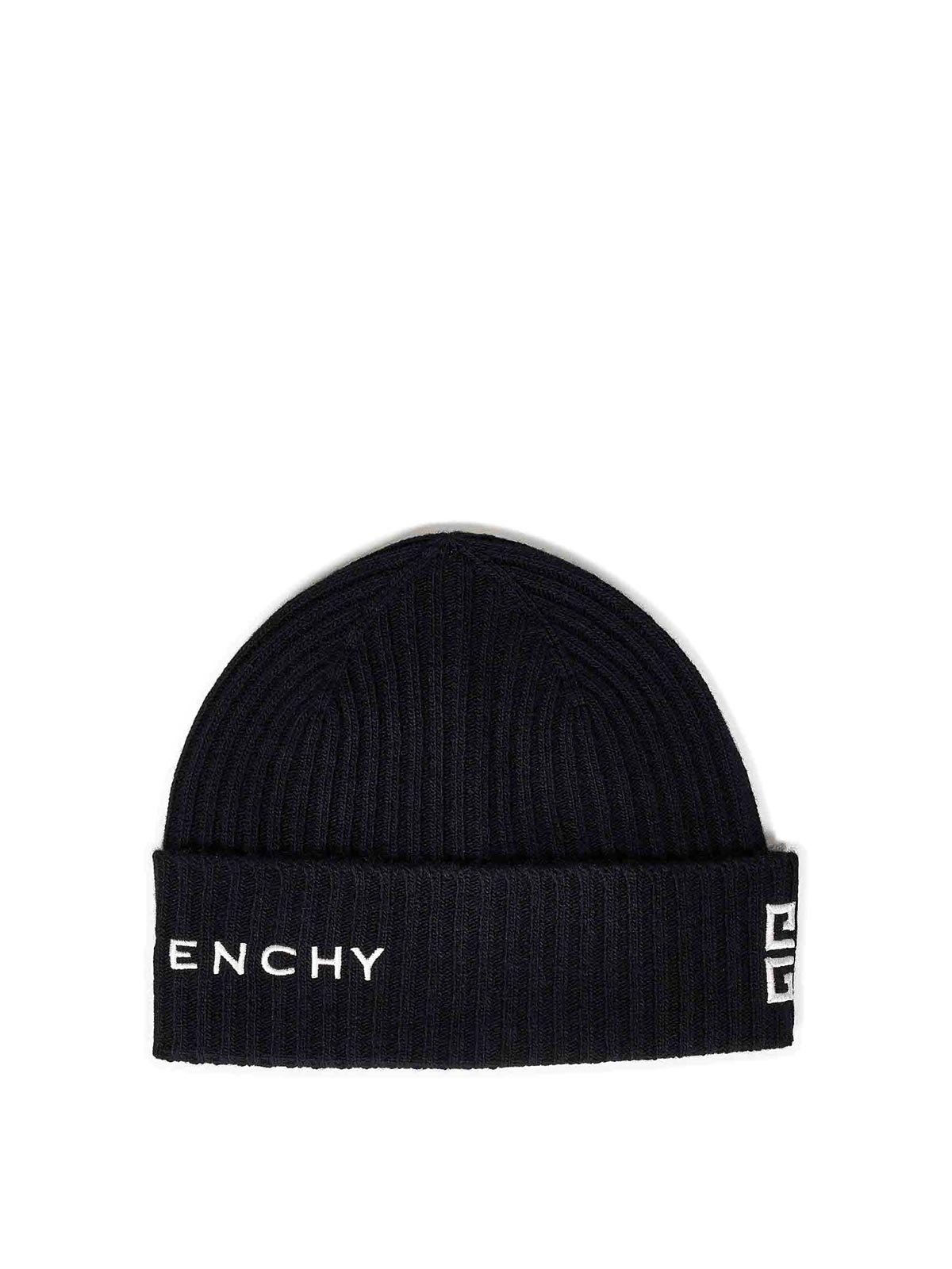 Shop Givenchy Black Ribbed Wool And Cashmere Hat