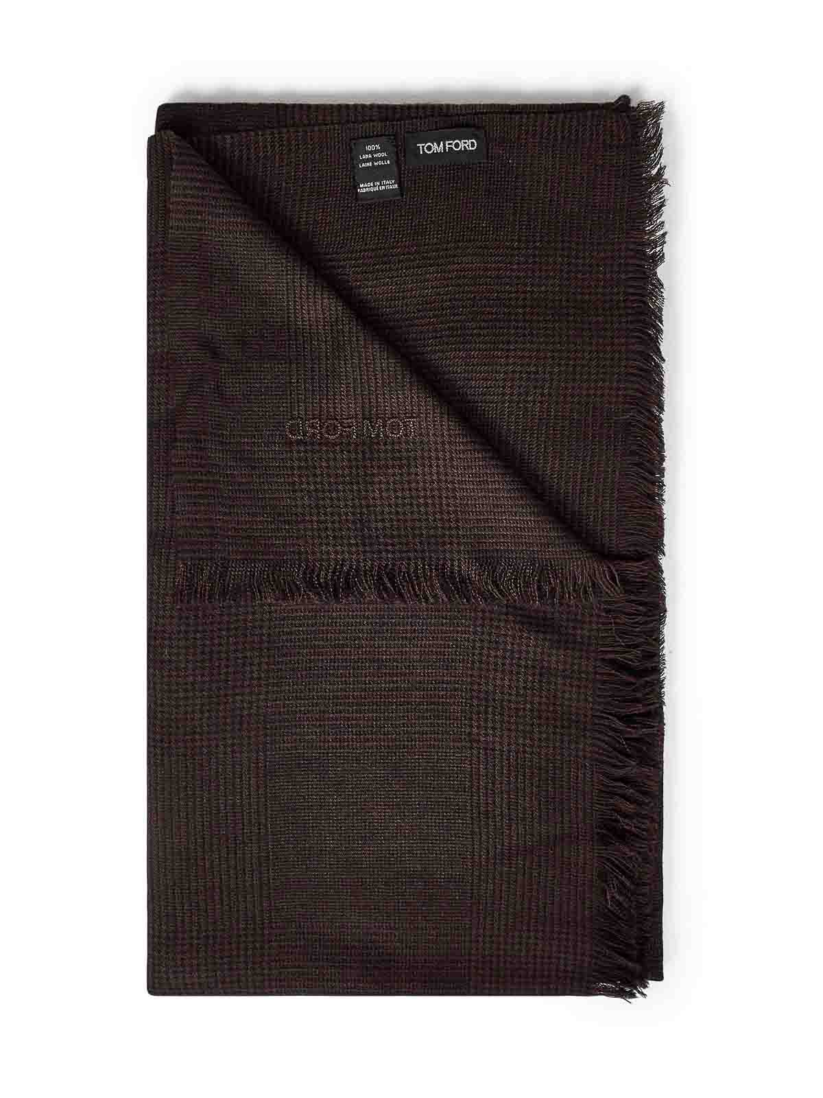 Shop Tom Ford Wool Scarf In Black