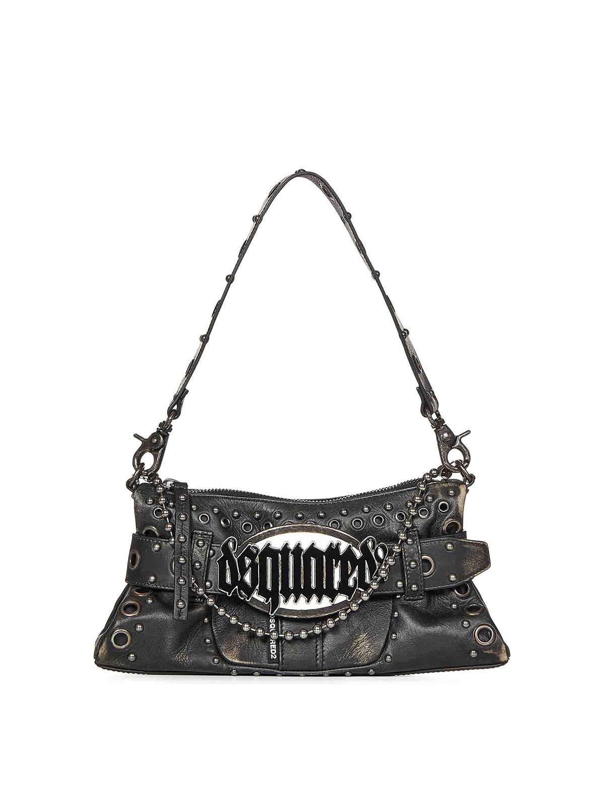 Shop Dsquared2 Vintage Leather Bag In Black