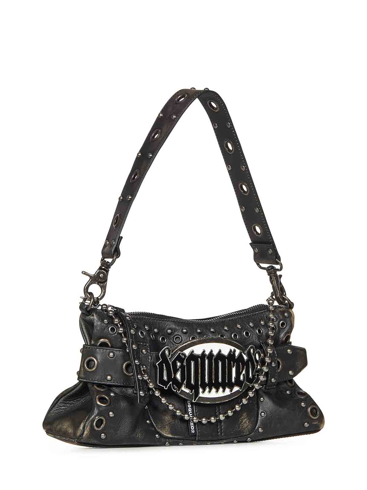 Shop Dsquared2 Vintage Leather Bag In Black