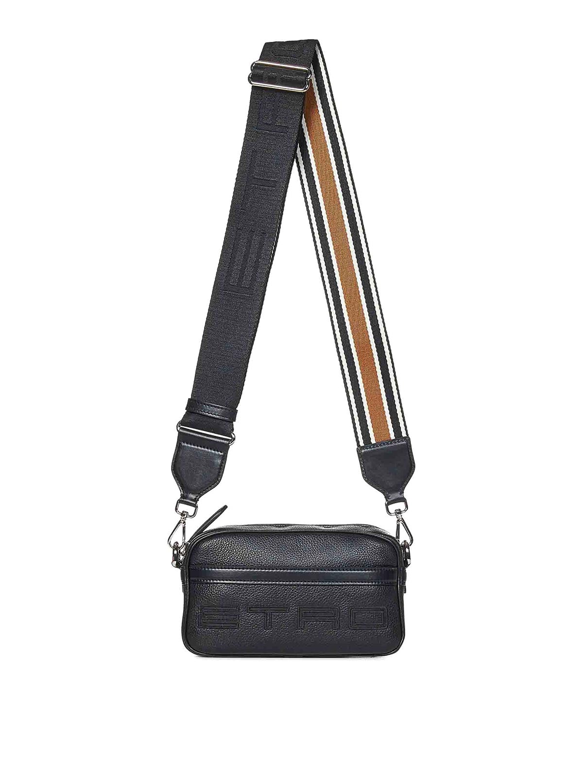 Shop Etro Black Leather Shoulder Bag