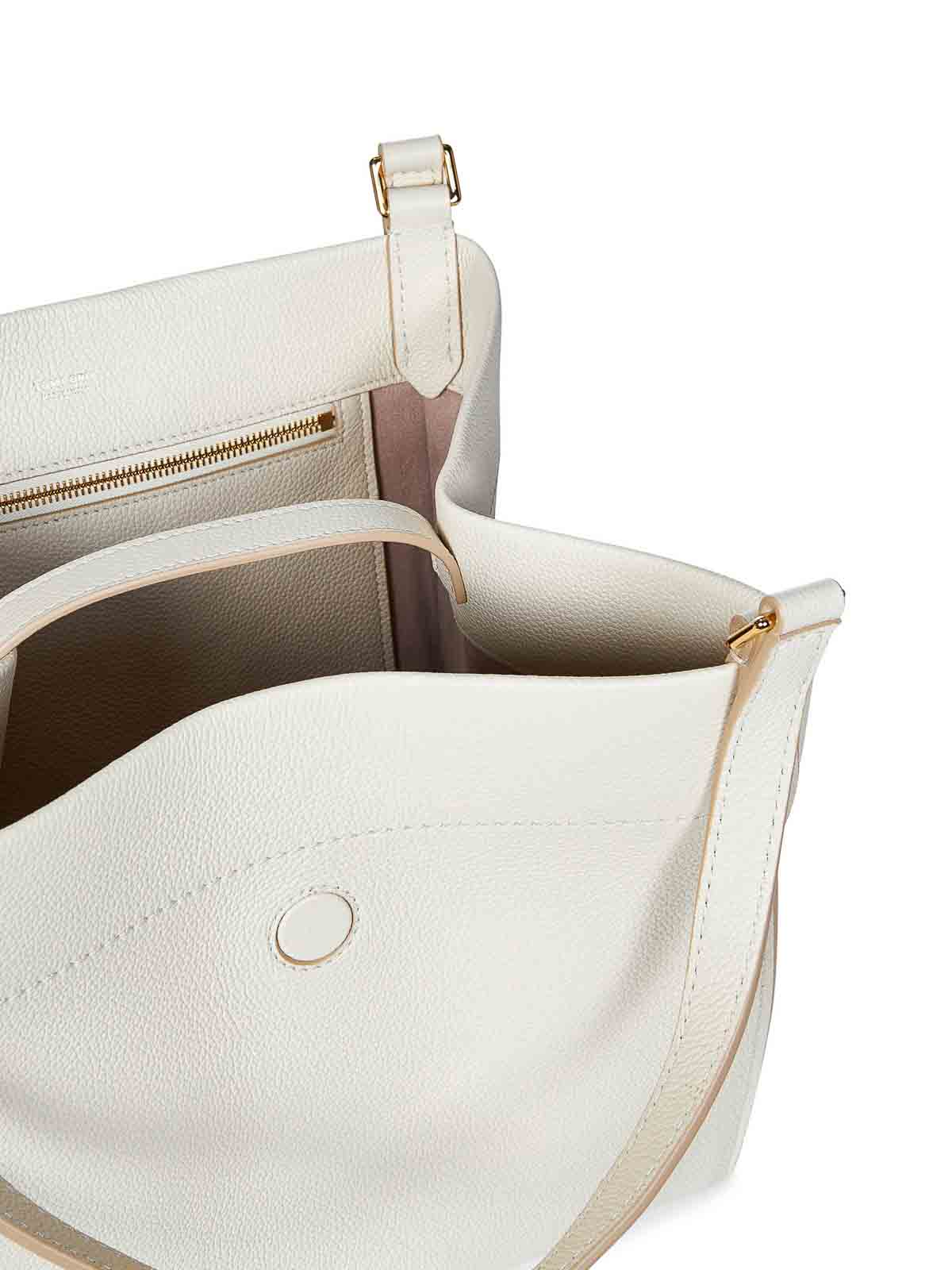 Shop Tom Ford Leather Tara Tote In Beige