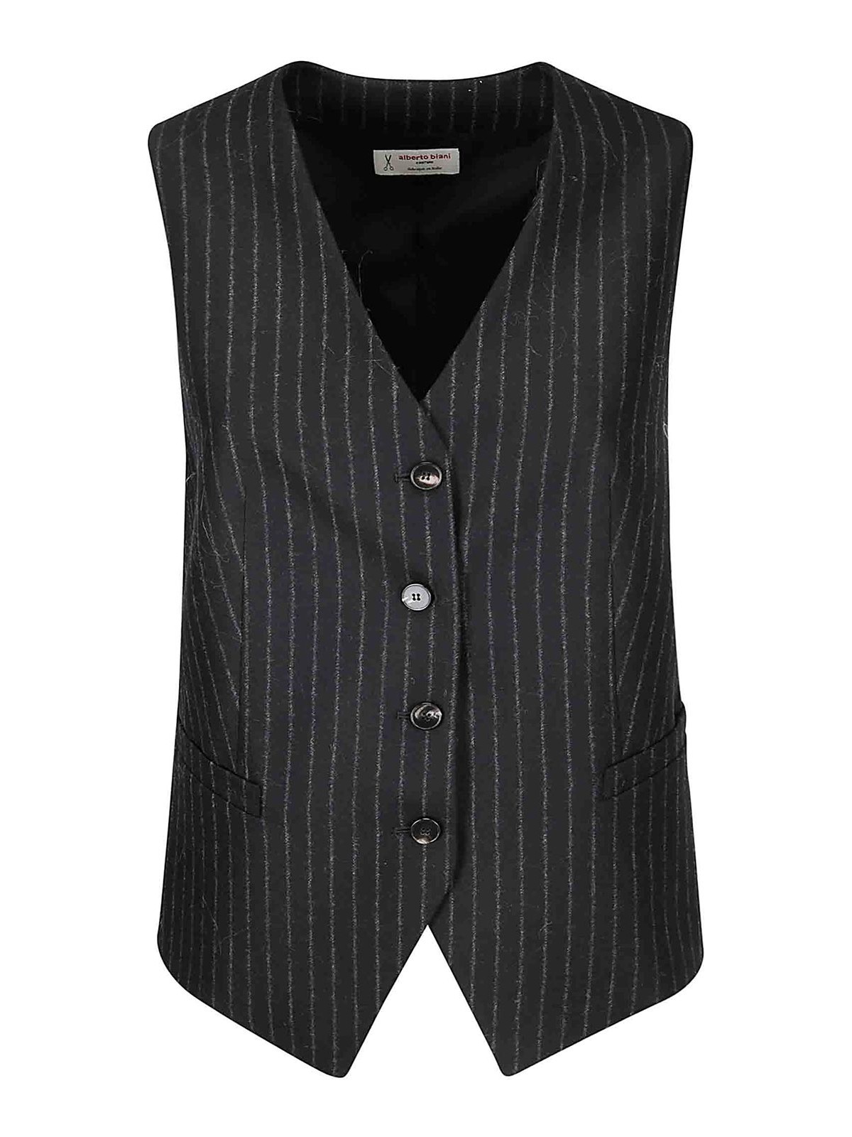 Shop Alberto Biani Pinstriped Waistcoat In Black