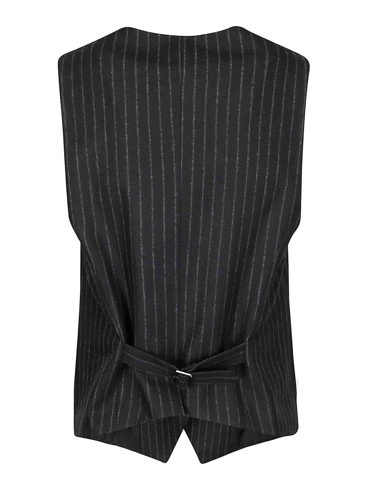 Shop Alberto Biani Pinstriped Waistcoat In Black