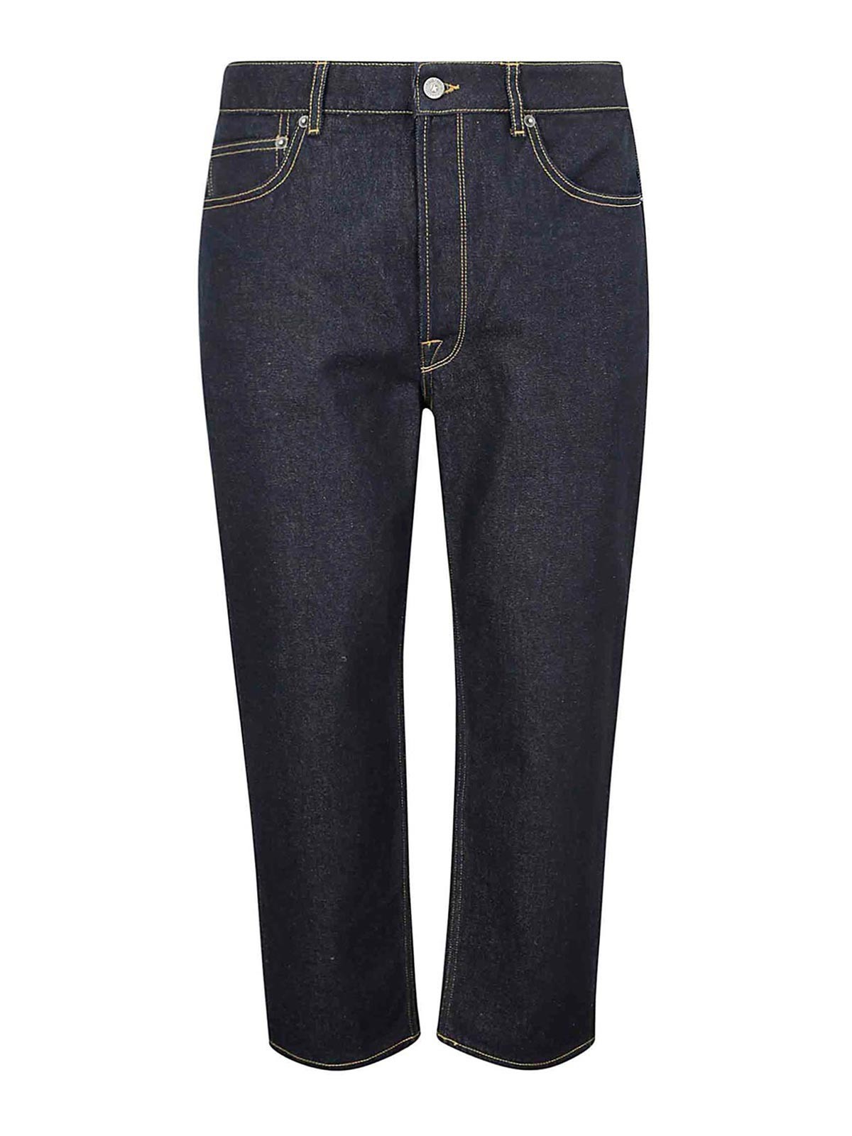 Shop Golden Goose Journey Ms Happy One Wash Denim In Dark Blue