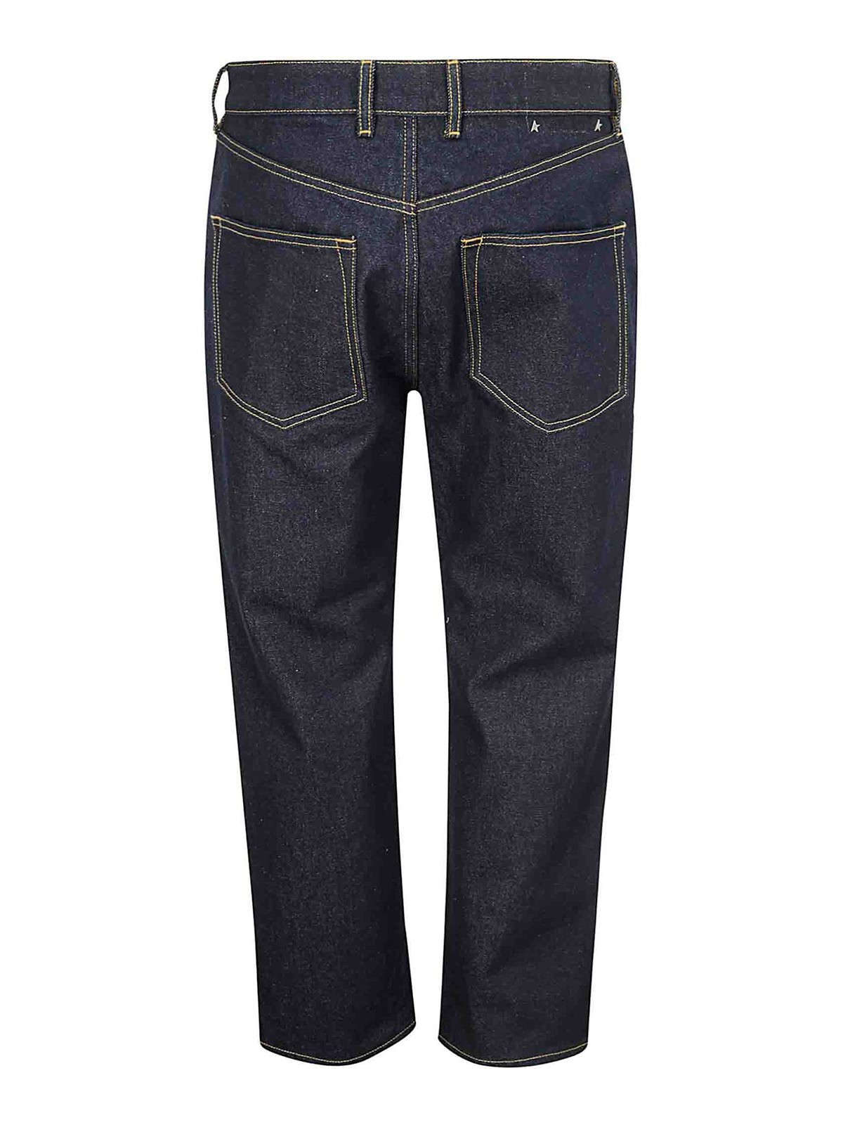 Shop Golden Goose Journey Ms Happy One Wash Denim In Dark Blue