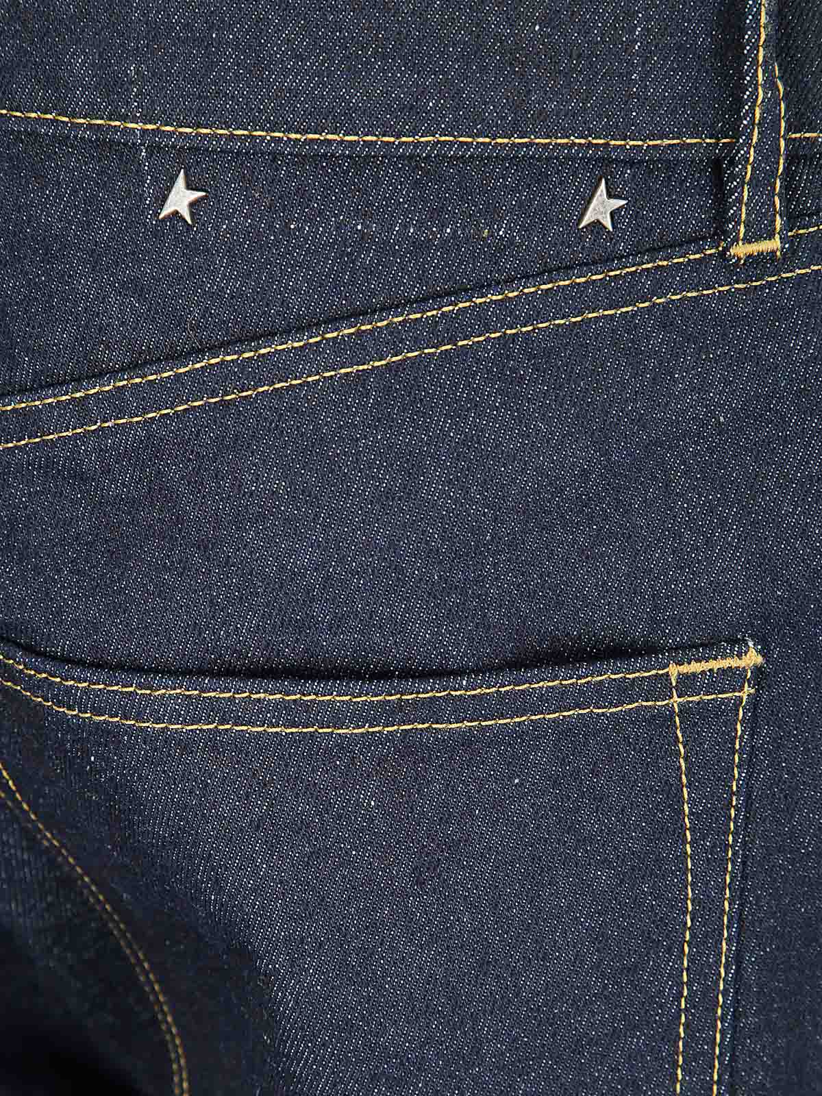 Shop Golden Goose Journey Ms Happy One Wash Denim In Dark Blue