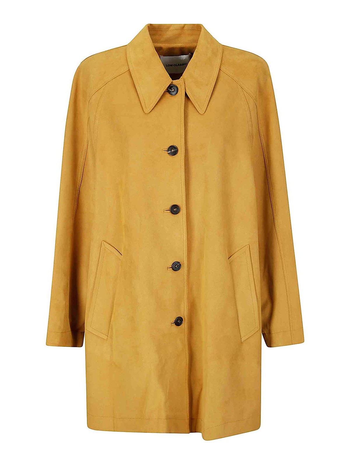 Shop Low Classic Suede Half Coat In Camel