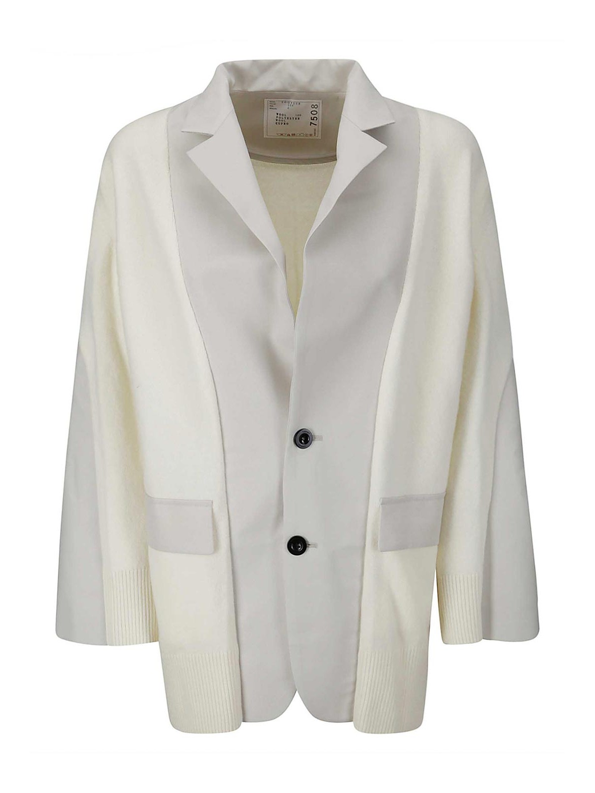 Shop Sacai Suiting X Knit Jacket In Light Beige