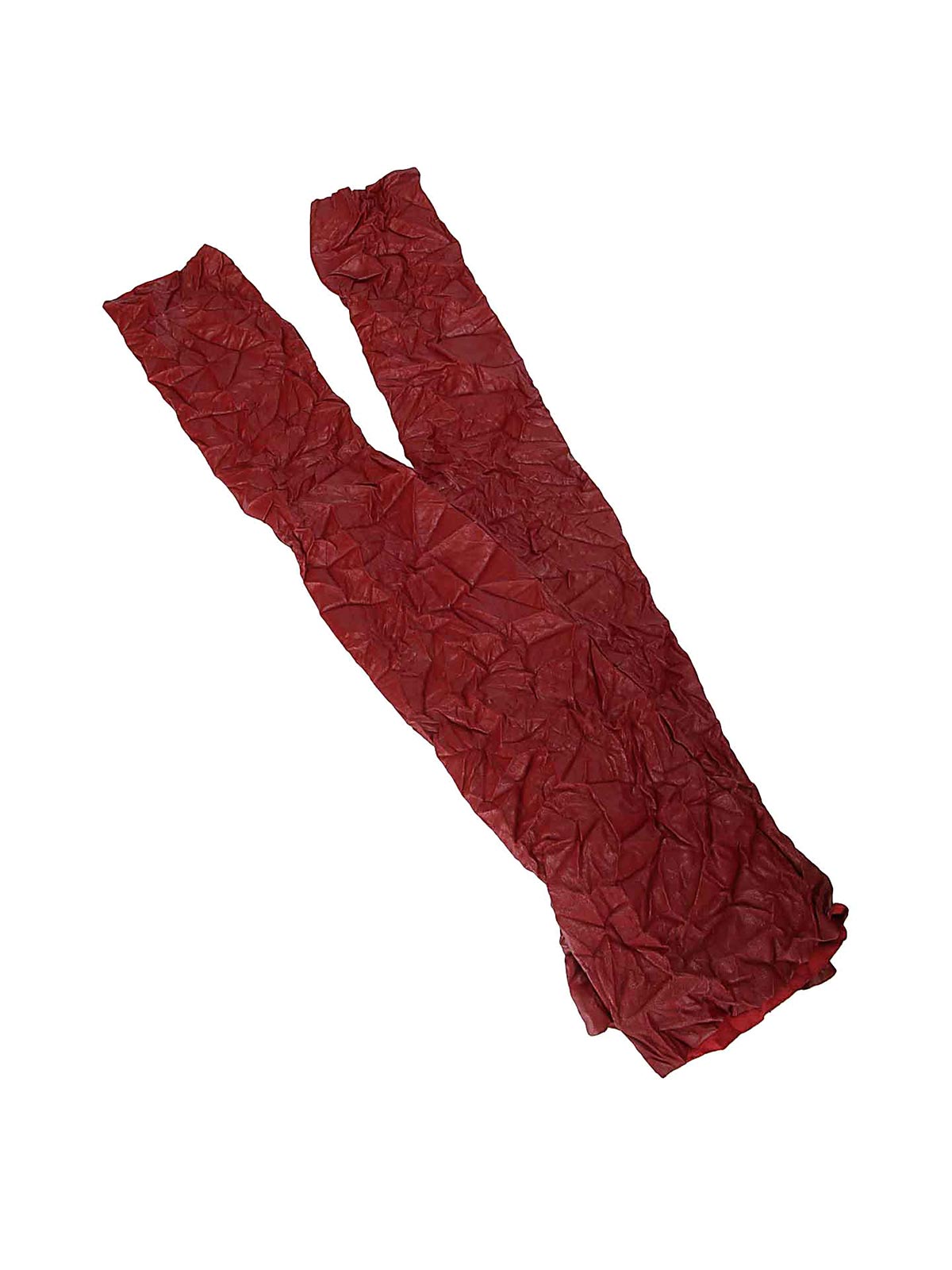 Shop Maria Calderara Long Gloves In Red