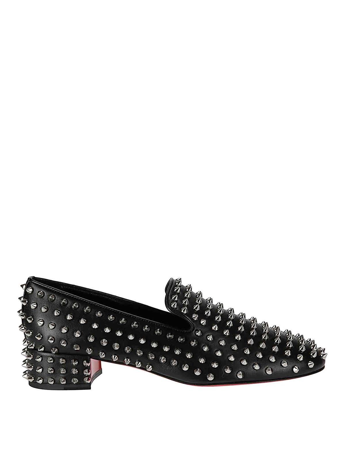 Shop Christian Louboutin Spikeasy Flat In Black