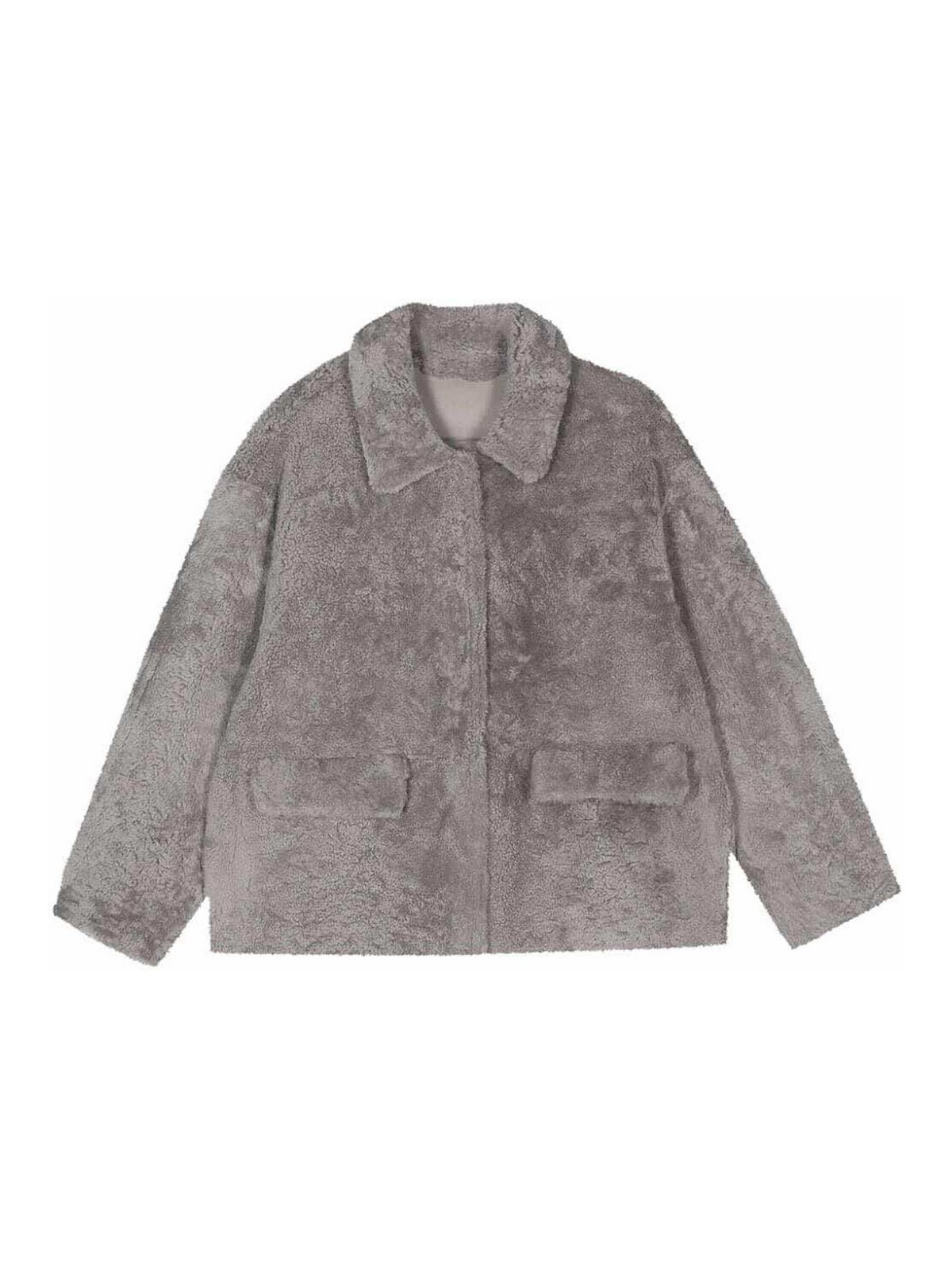 Shop Desa 1972 Shearling Jacket In Grey