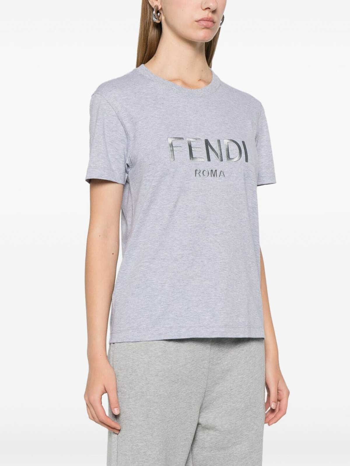 Shop Fendi T-shirt In Grey