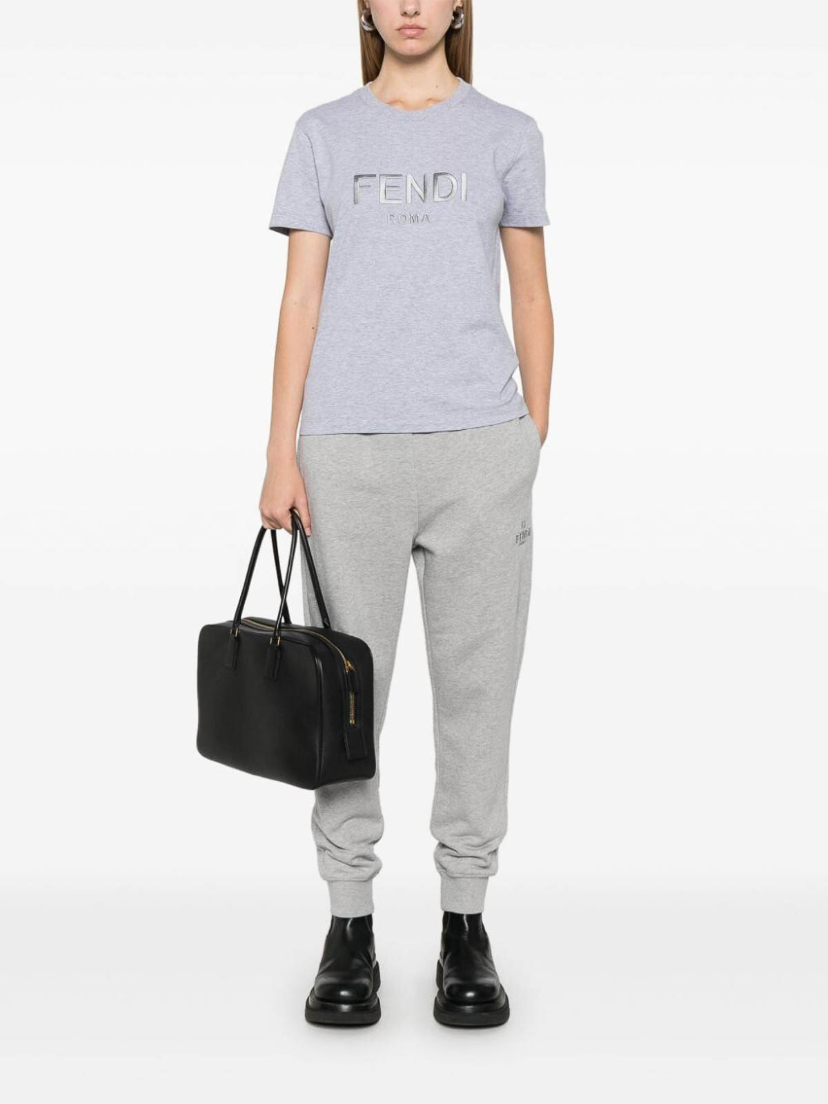 Shop Fendi T-shirt In Grey