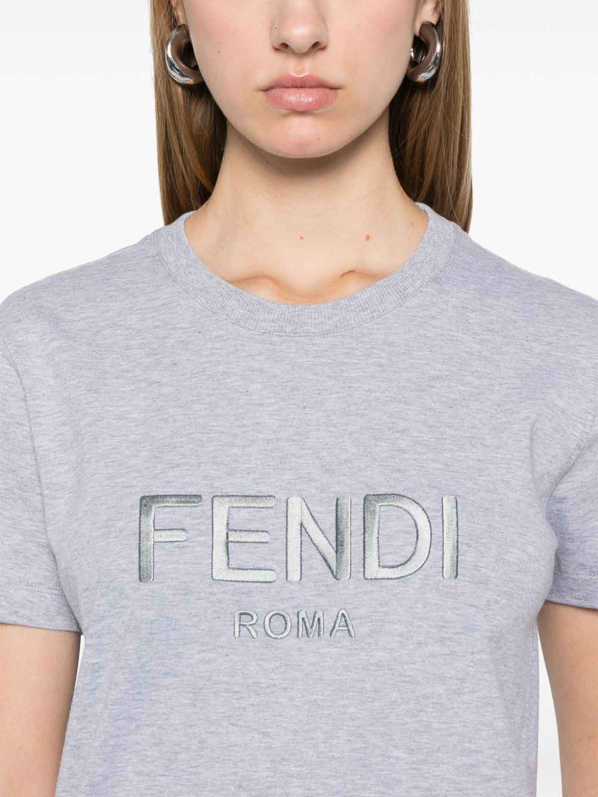 Shop Fendi T-shirt In Grey