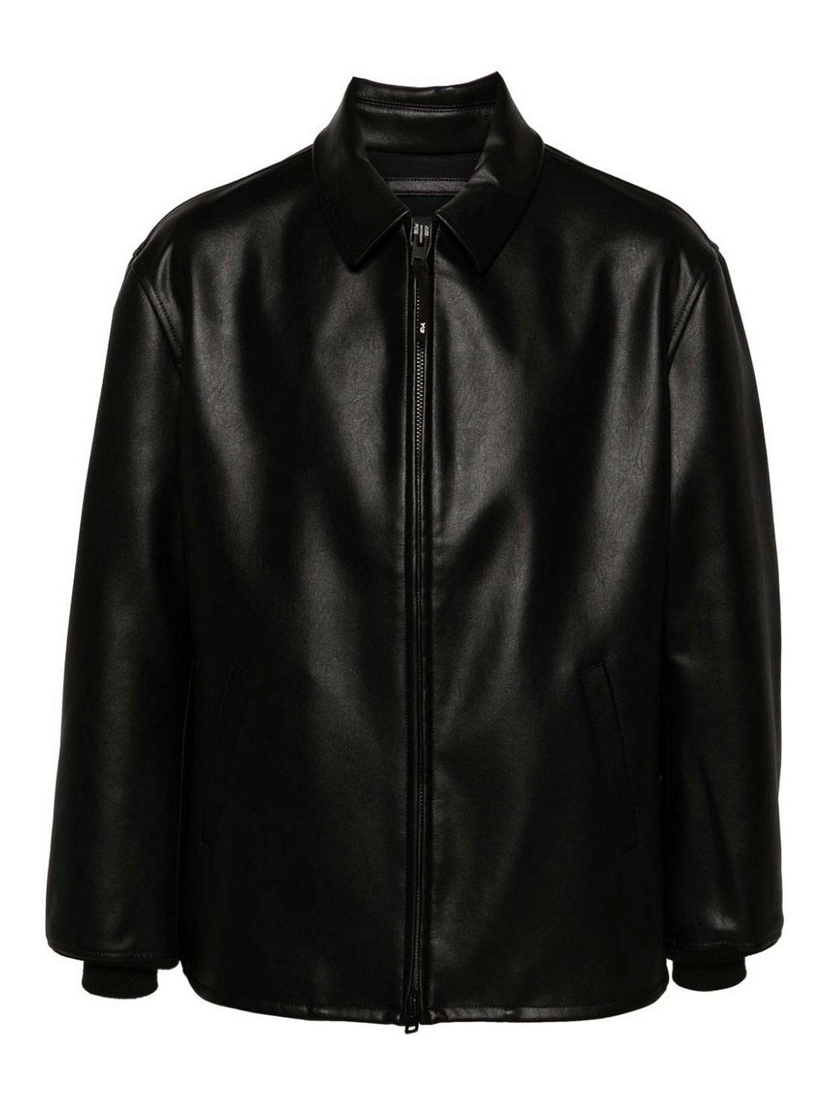 Shop Y-3 Pleather Jkt In Black