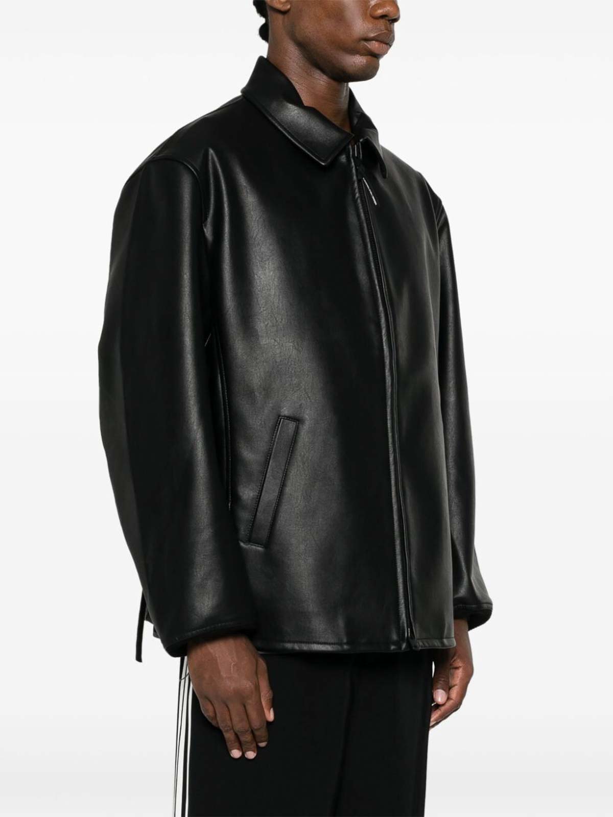 Shop Y-3 Pleather Jkt In Black