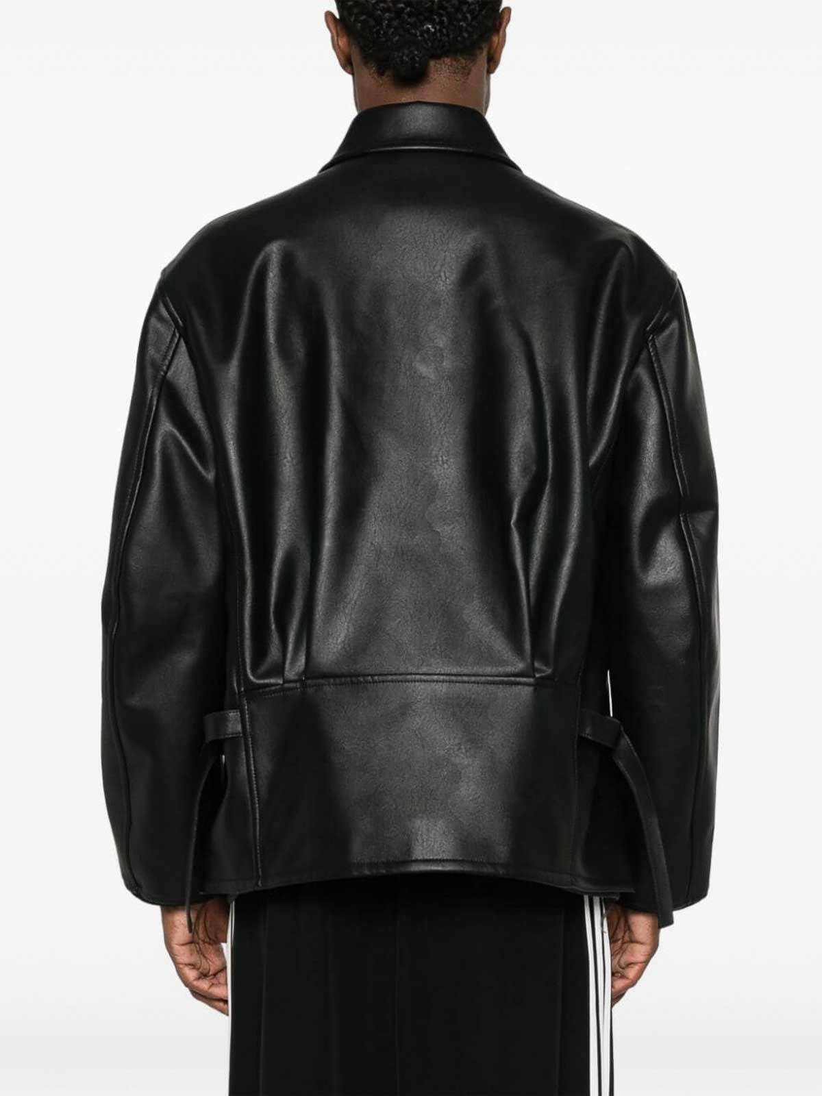 Shop Y-3 Pleather Jkt In Black